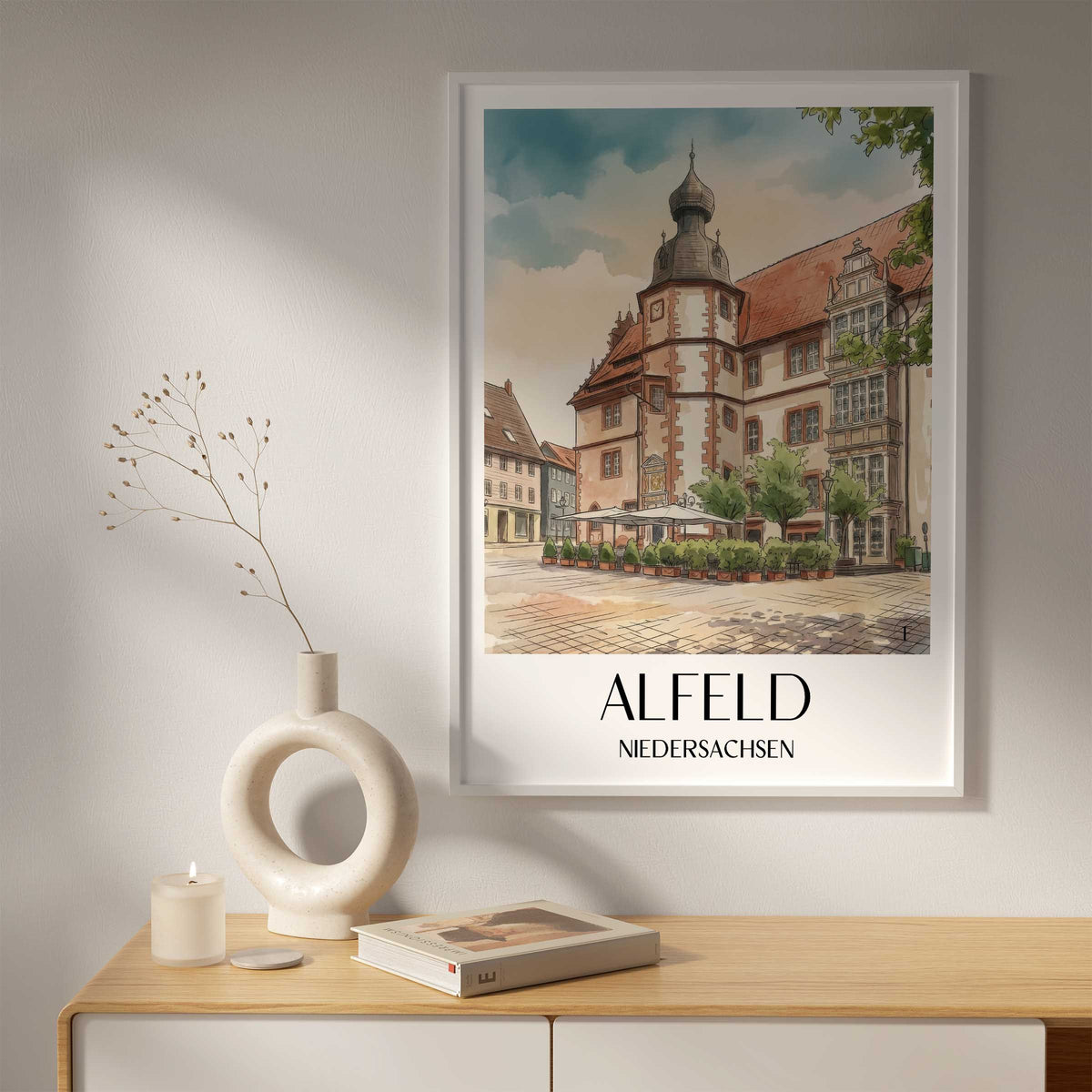 alfeld-niedersachsen-deutschland-poster-aquarell