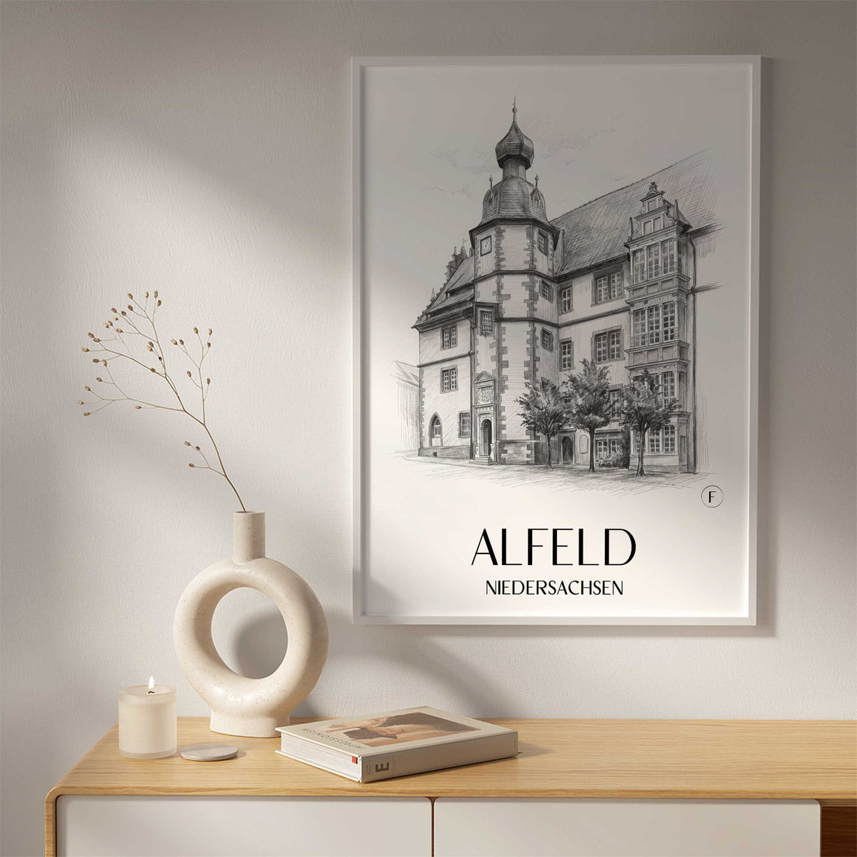alfeld-niedersachsen-deutschland-poster-bleistift-zeichnung-drawing