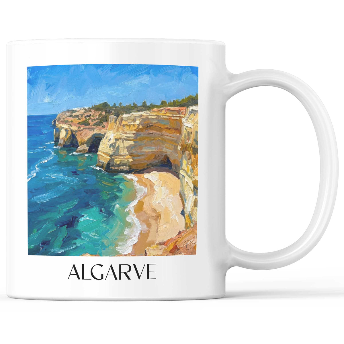 Algarve - Portugal Becher - Kaffeetasse im Ölgemälde Stil - favplace