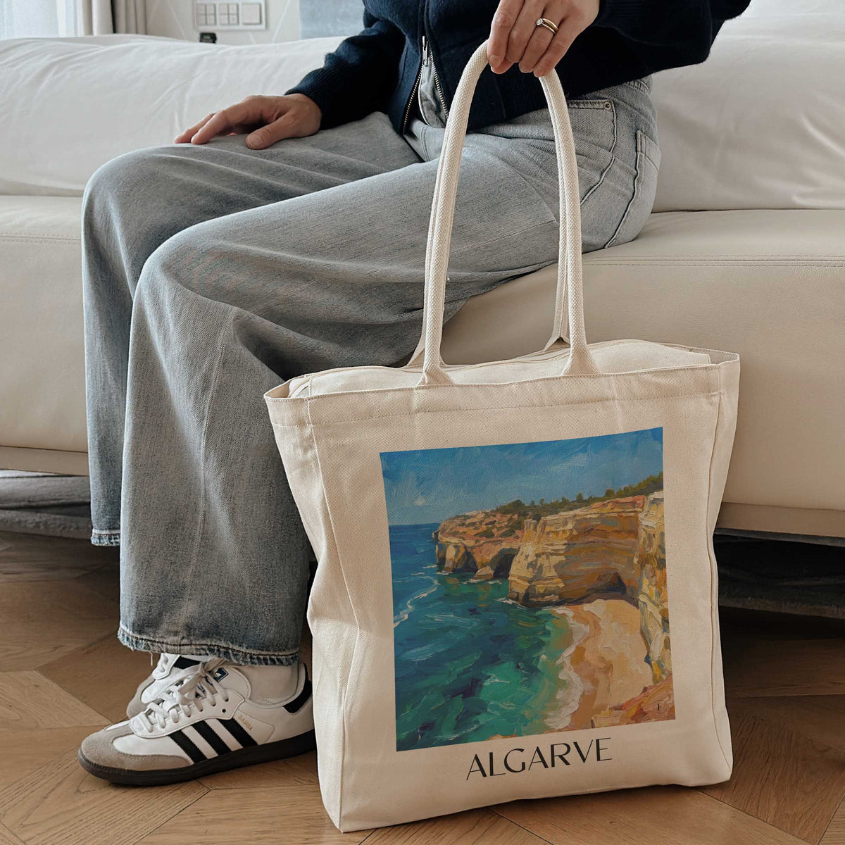 algarve-portugal-einkaufstasche-oil-painting-oelgemaelde