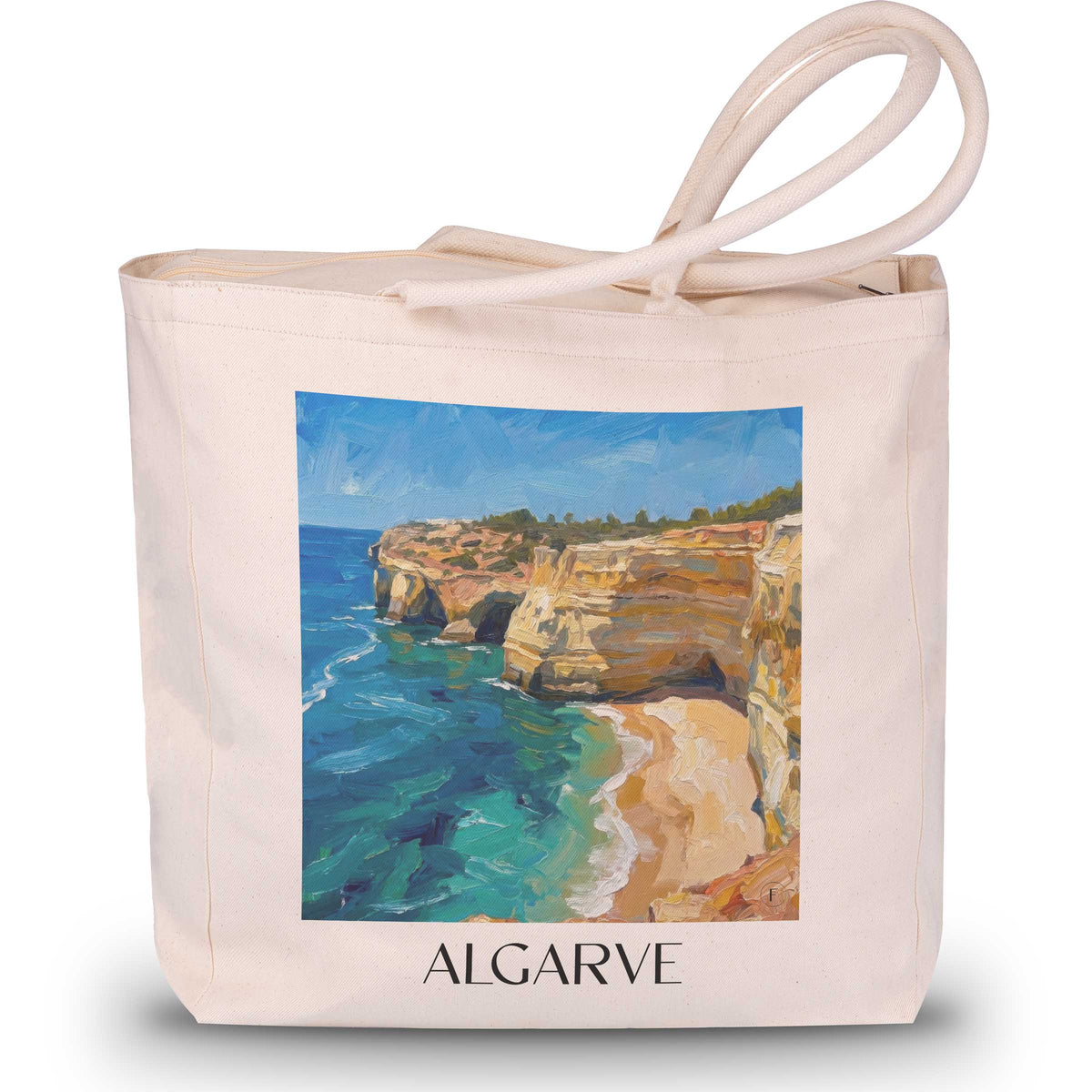 Algarve - Portugal Tote Bag - Einkaufstasche im Ölgemälde Stil - favplace