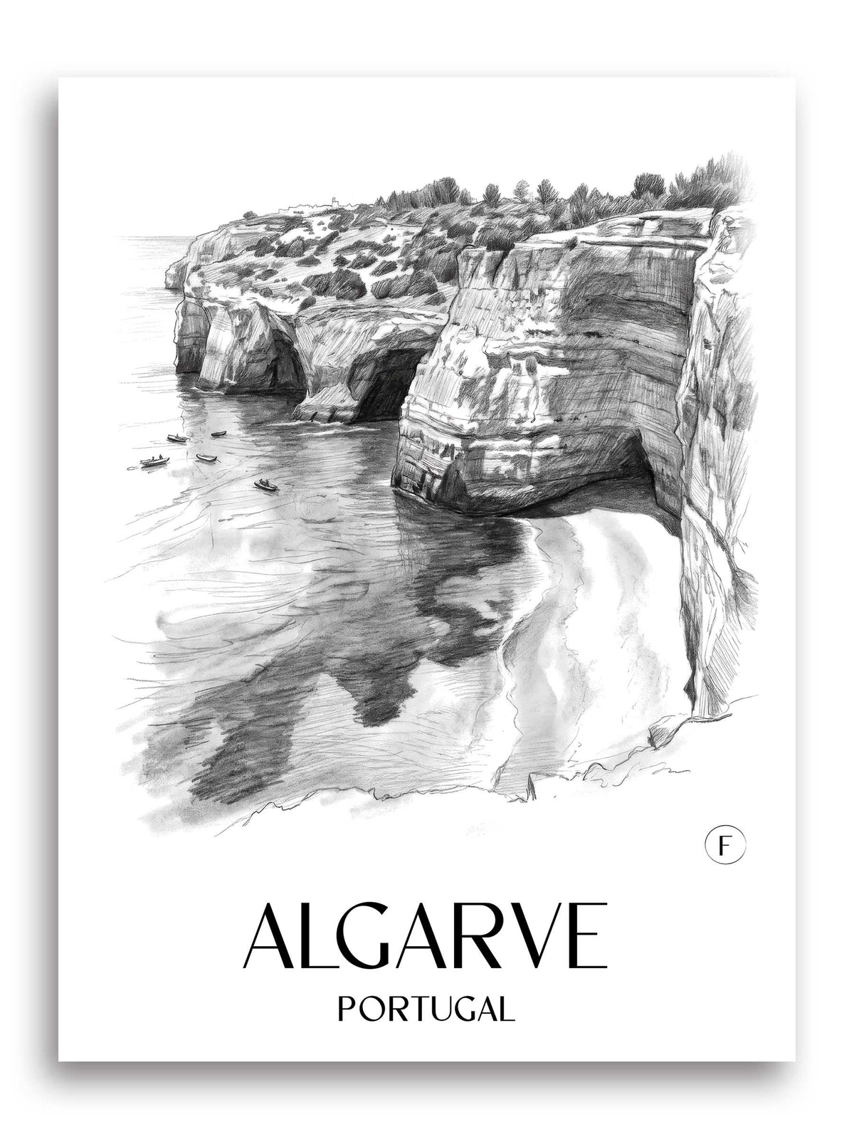 Algarve Poster - - Portugal Kunstdruck - Zeichnung von A4 bis A1 - favplace