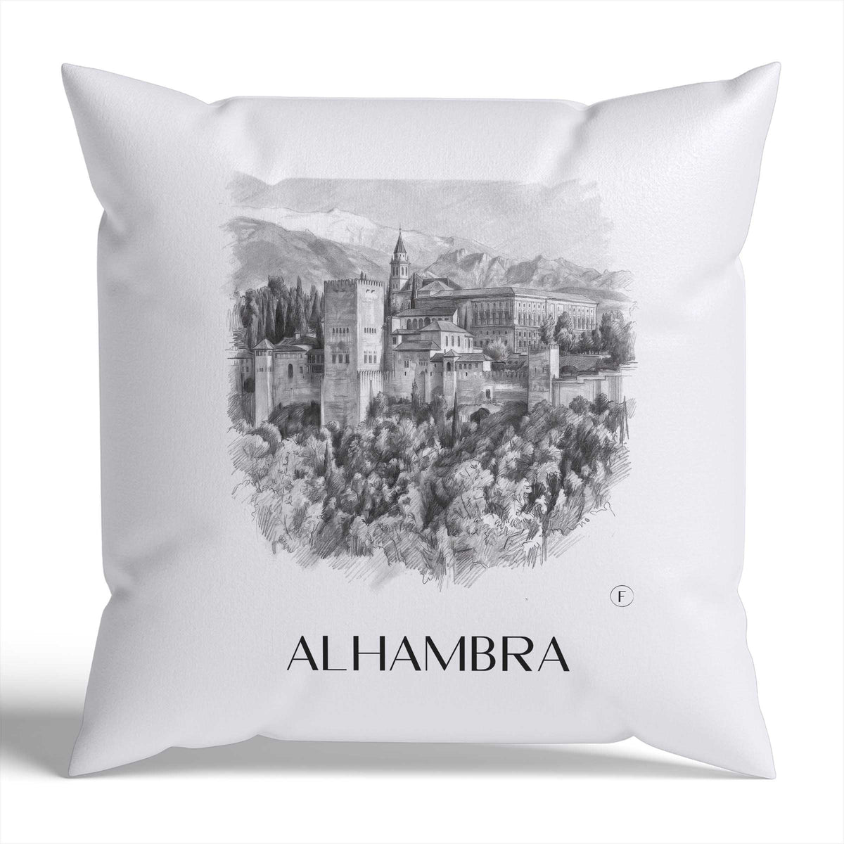 Alhambra Kissenhülle - Zierkissen Bezug - Granada - API Fehler: Your API key was reported as leaked. Please use another API key. (Code: 403) Kissen bzw. Kissenbezug im Zeichnung Stil - favplace