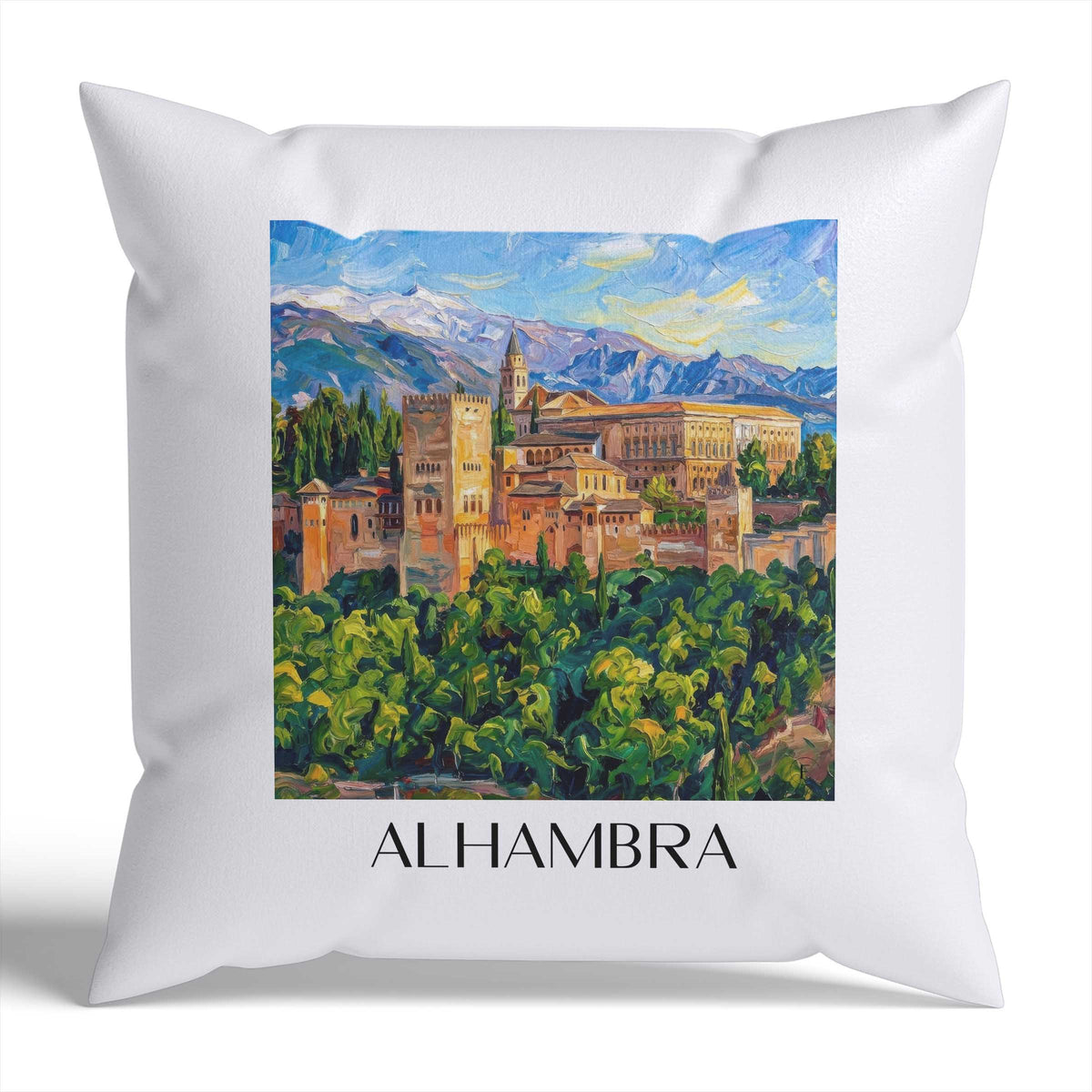 Alhambra Kissenhülle - Zierkissen Bezug - Granada - API Fehler: Your API key was reported as leaked. Please use another API key. (Code: 403) Kissen bzw. Kissenbezug im Ölgemälde Stil - favplace
