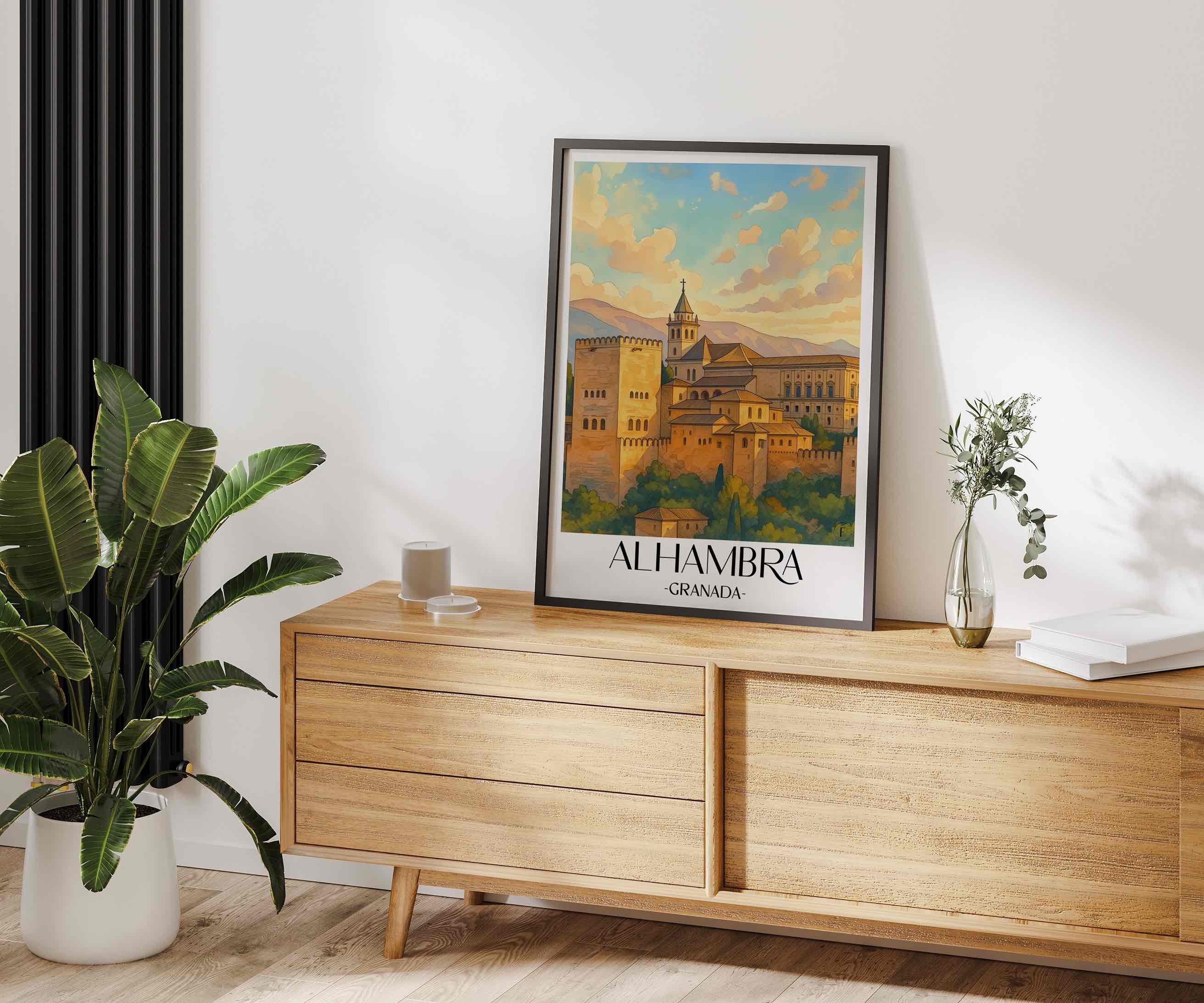 alhambra-granada-spanien-poster-aquarell