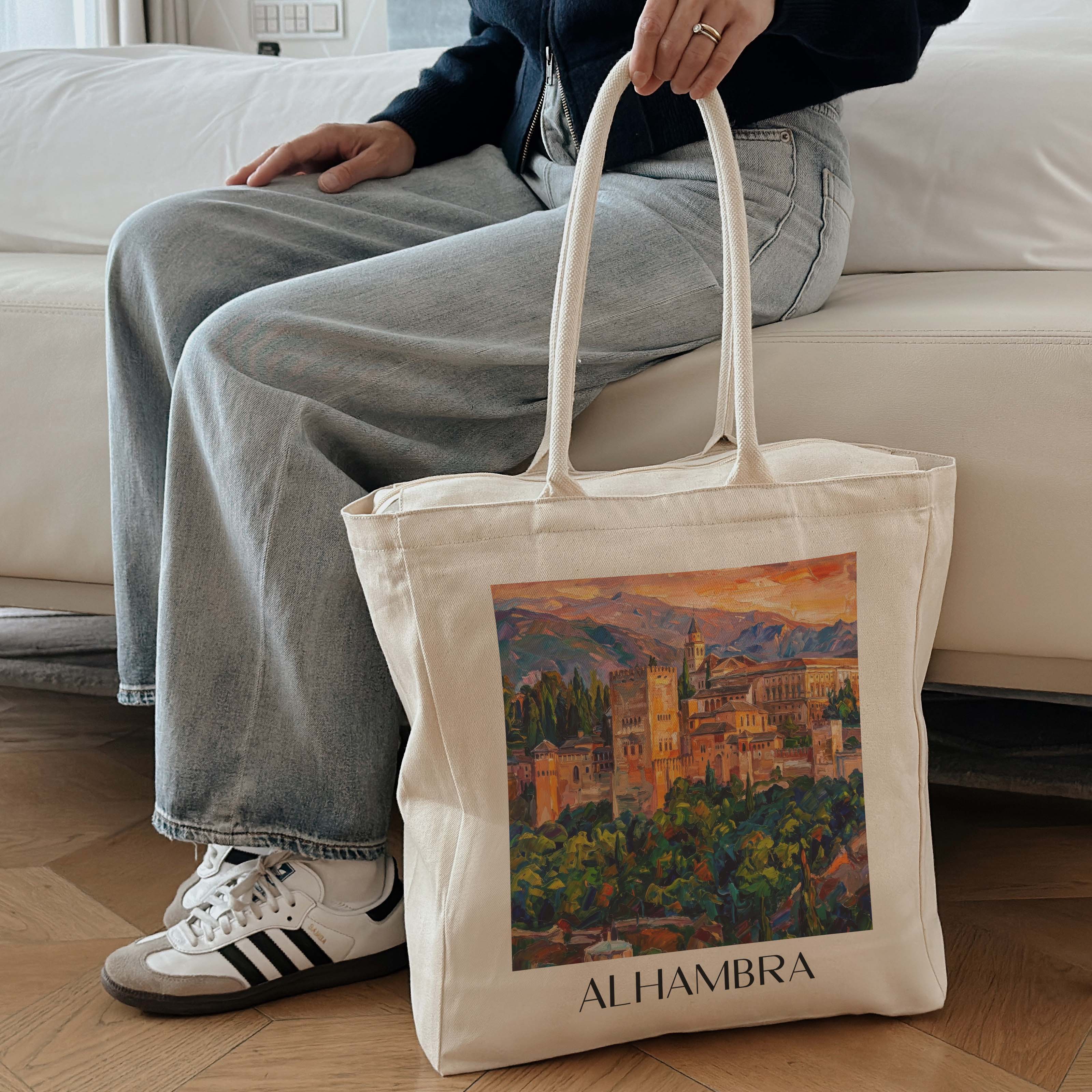 alhambra-granada-spanien-einkaufstasche-oil-painting-oelgemaelde
