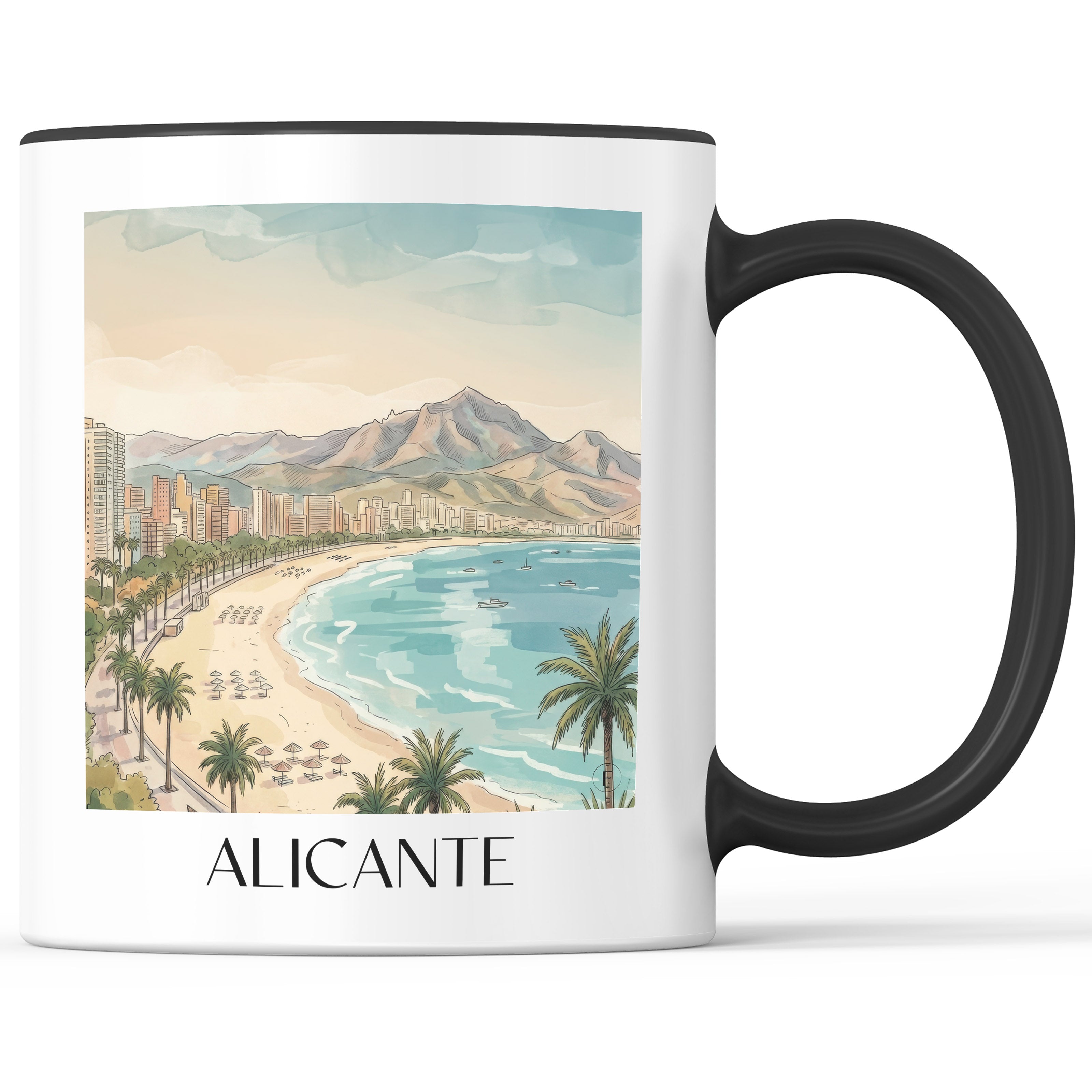 alicante-spanien-spanien-kaffeebecher-aquarell