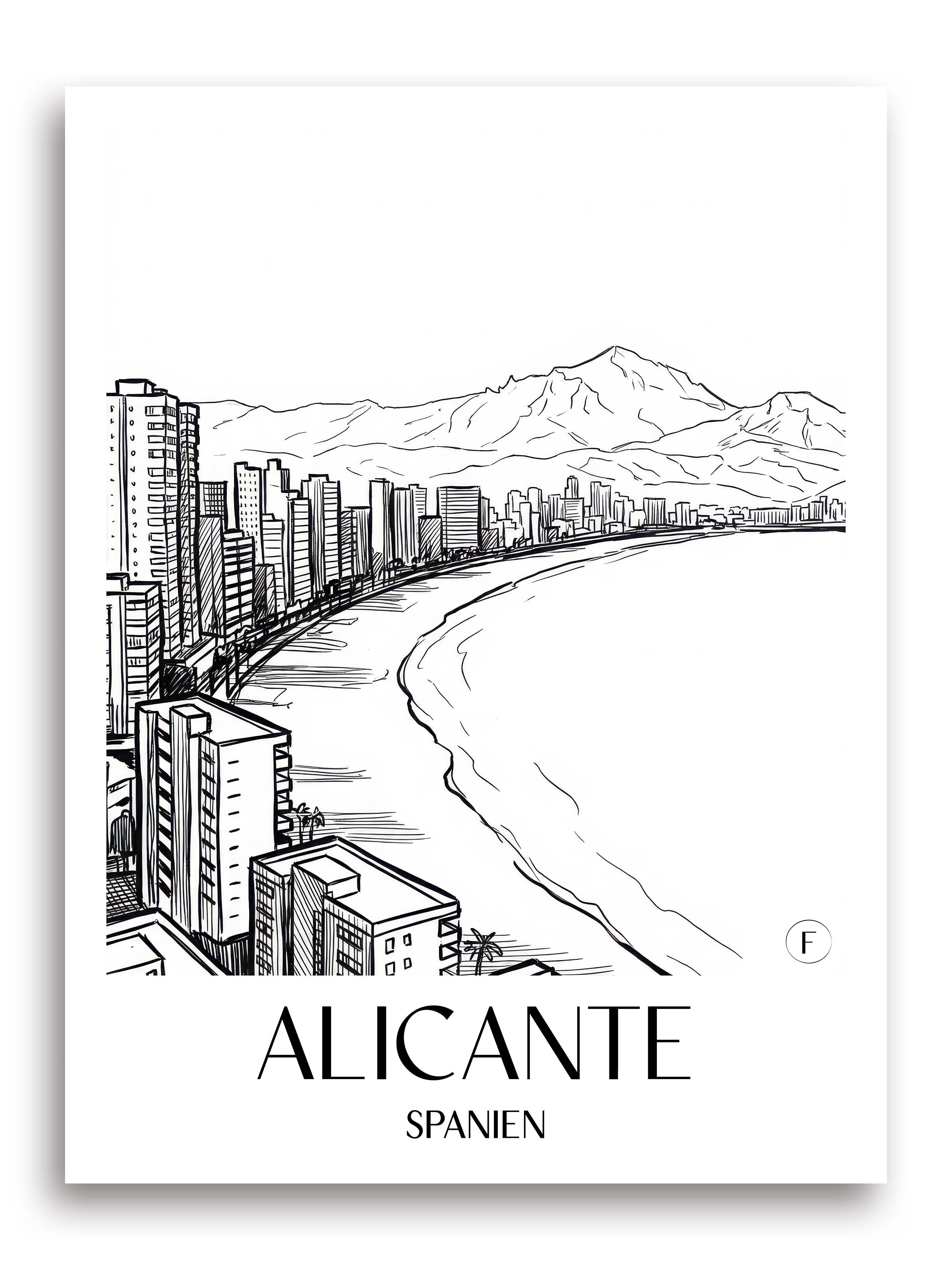 alicante-spanien-spanien-poster-skizze