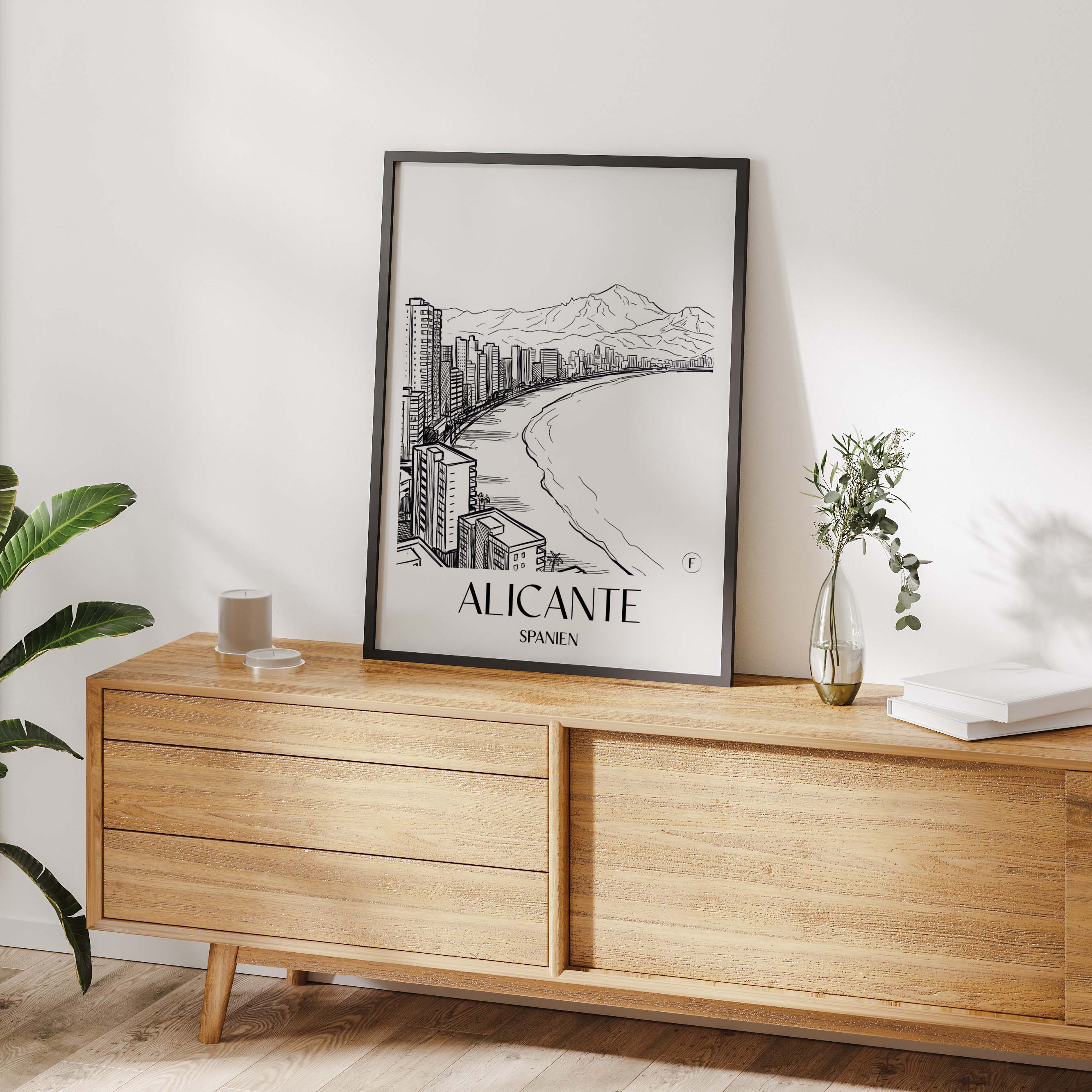 alicante-spanien-spanien-poster-skizze