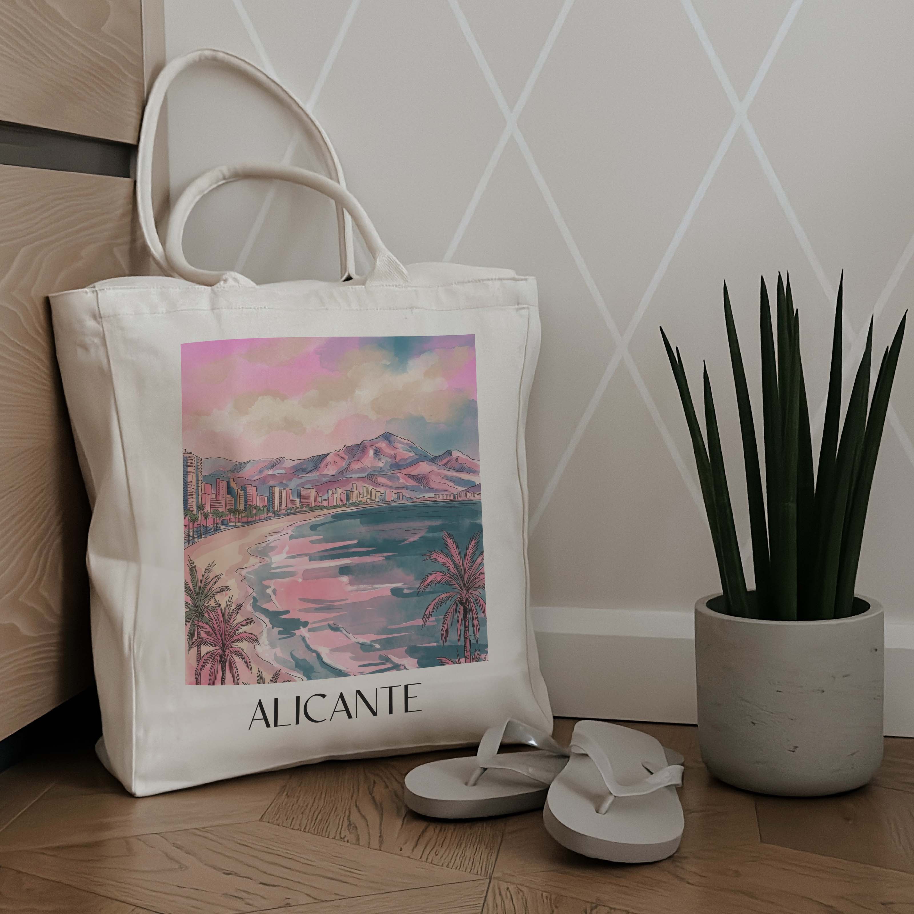 alicante-spanien-spanien-einkaufstasche-aquarell-pink-rosa