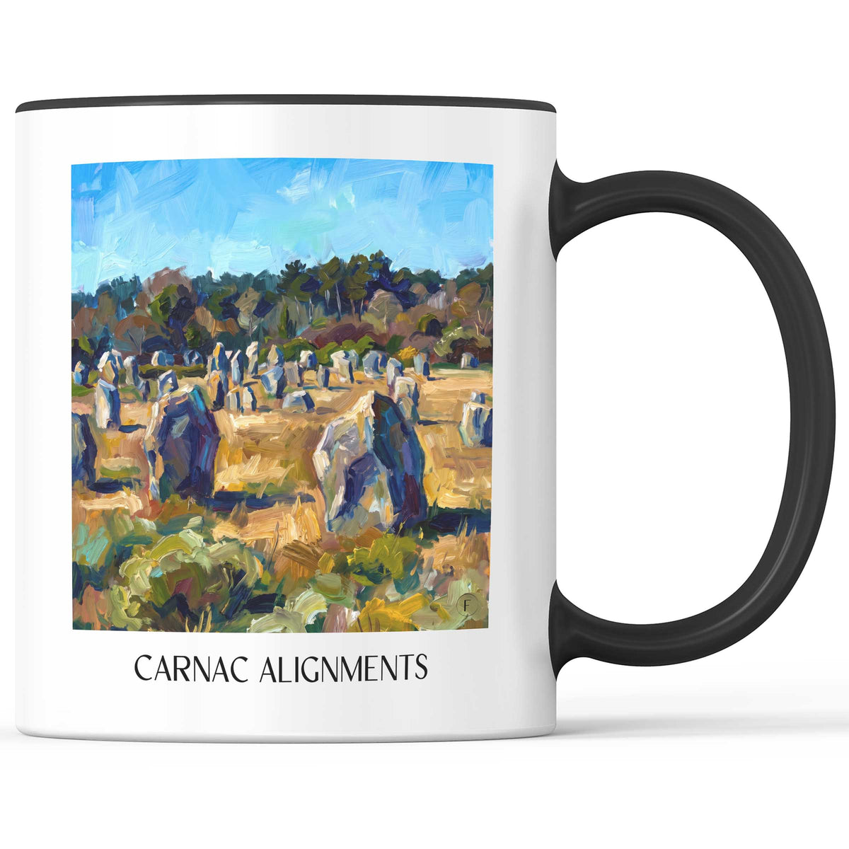 Alignements de Carnac Kaffeebecher - Golfe du Morbihan - Frankreich Becher - Kaffeetasse im Ölgemälde Stil