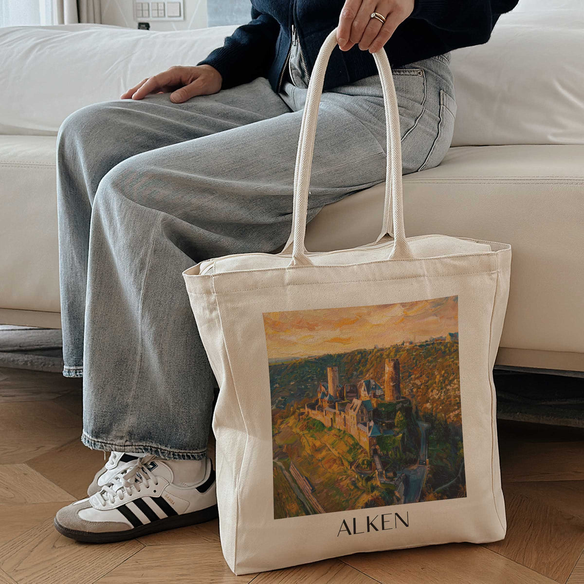 alken-moseltal-deutschland-einkaufstasche-oil-painting-oelgemaelde