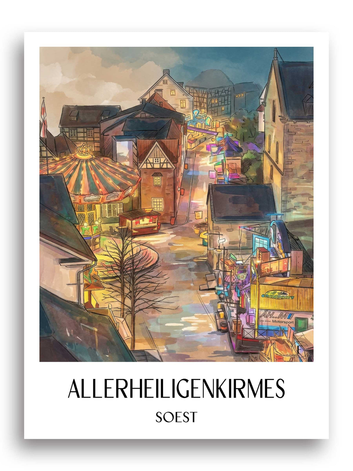 allerheiligenkirmes-soest-deutschland-poster-aquarell