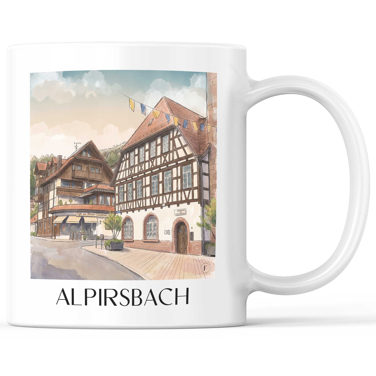 alpirsbach-schwarzwald-deutschland-kaffeebecher-aquarell