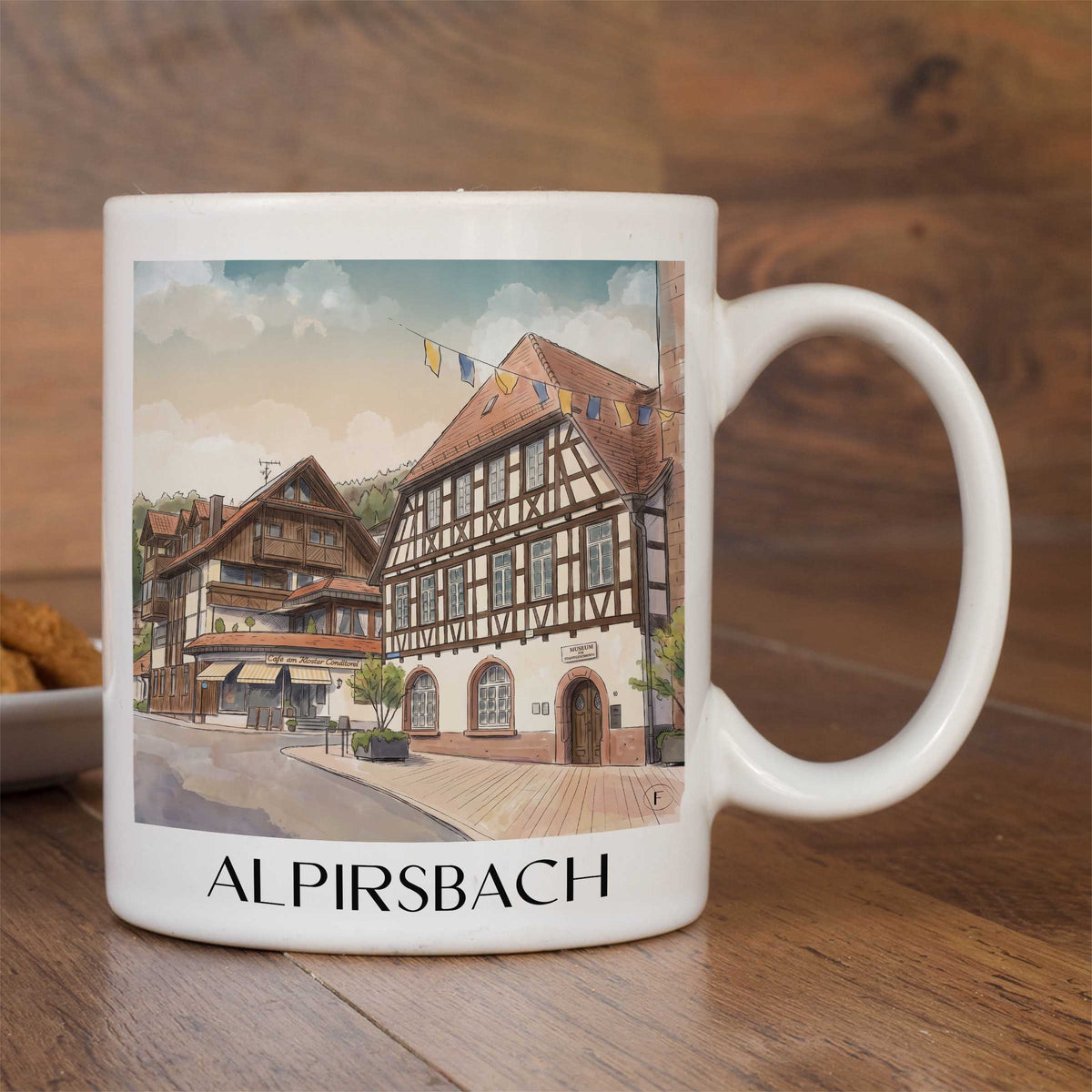 alpirsbach-schwarzwald-deutschland-kaffeebecher-aquarell