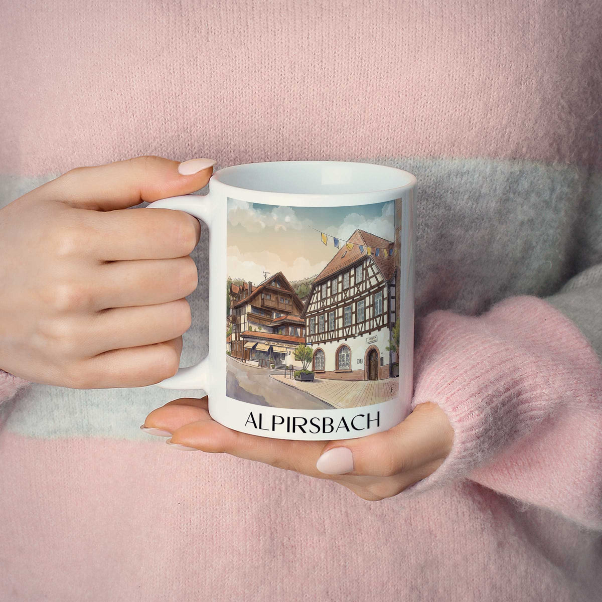 alpirsbach-schwarzwald-deutschland-kaffeebecher-aquarell