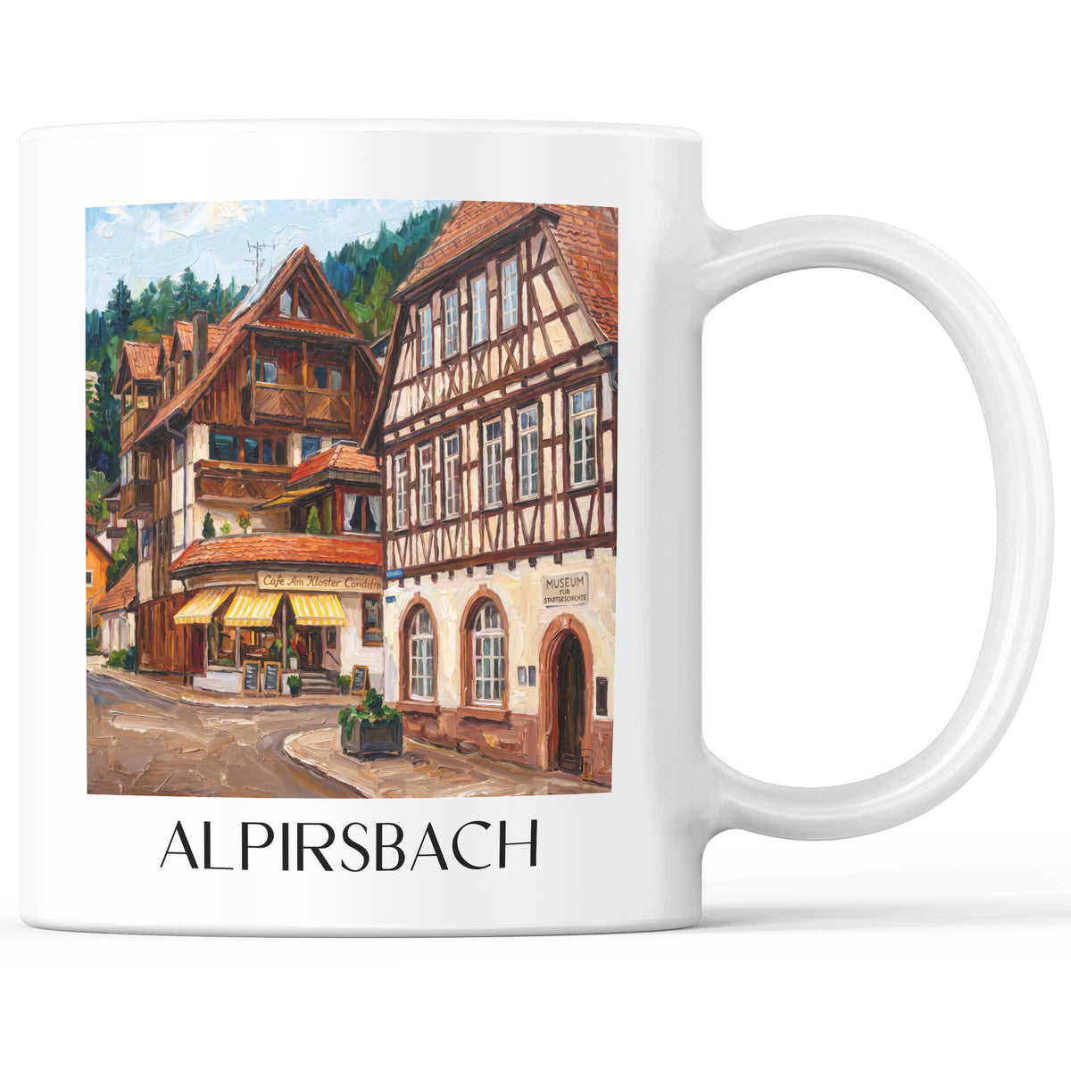 alpirsbach-schwarzwald-deutschland-kaffeebecher-oil-painting-oelgemaelde