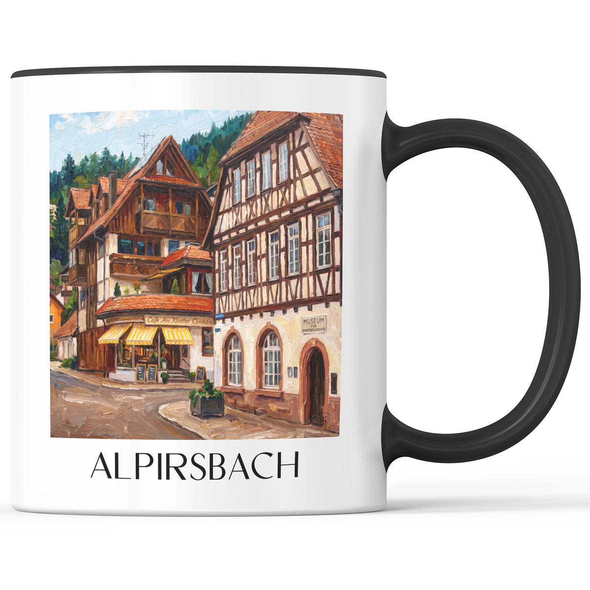 alpirsbach-schwarzwald-deutschland-kaffeebecher-oil-painting-oelgemaelde
