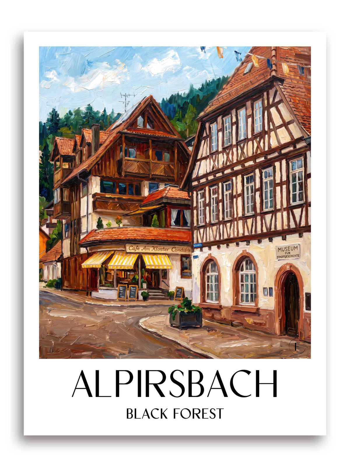 Alpirsbach Poster - Schwarzwald - Deutschland Kunstdruck - Ölgemälde von A4 bis A1 - favplace
