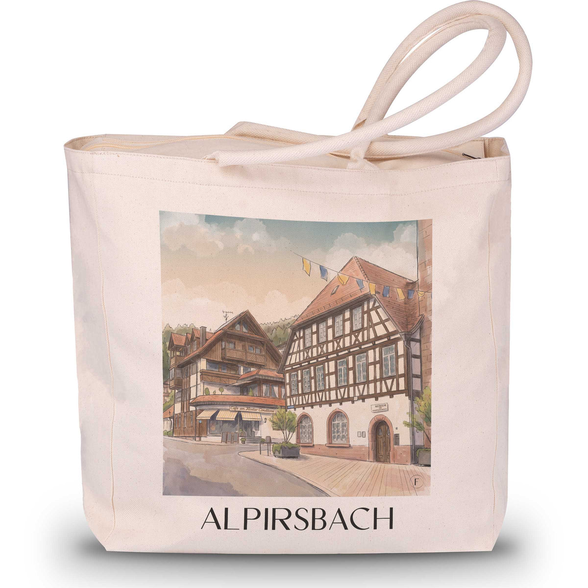 Alpirsbach Shopping Tasche - Schwarzwald - Deutschland Tote Bag - Einkaufstasche im Aquarell Stil