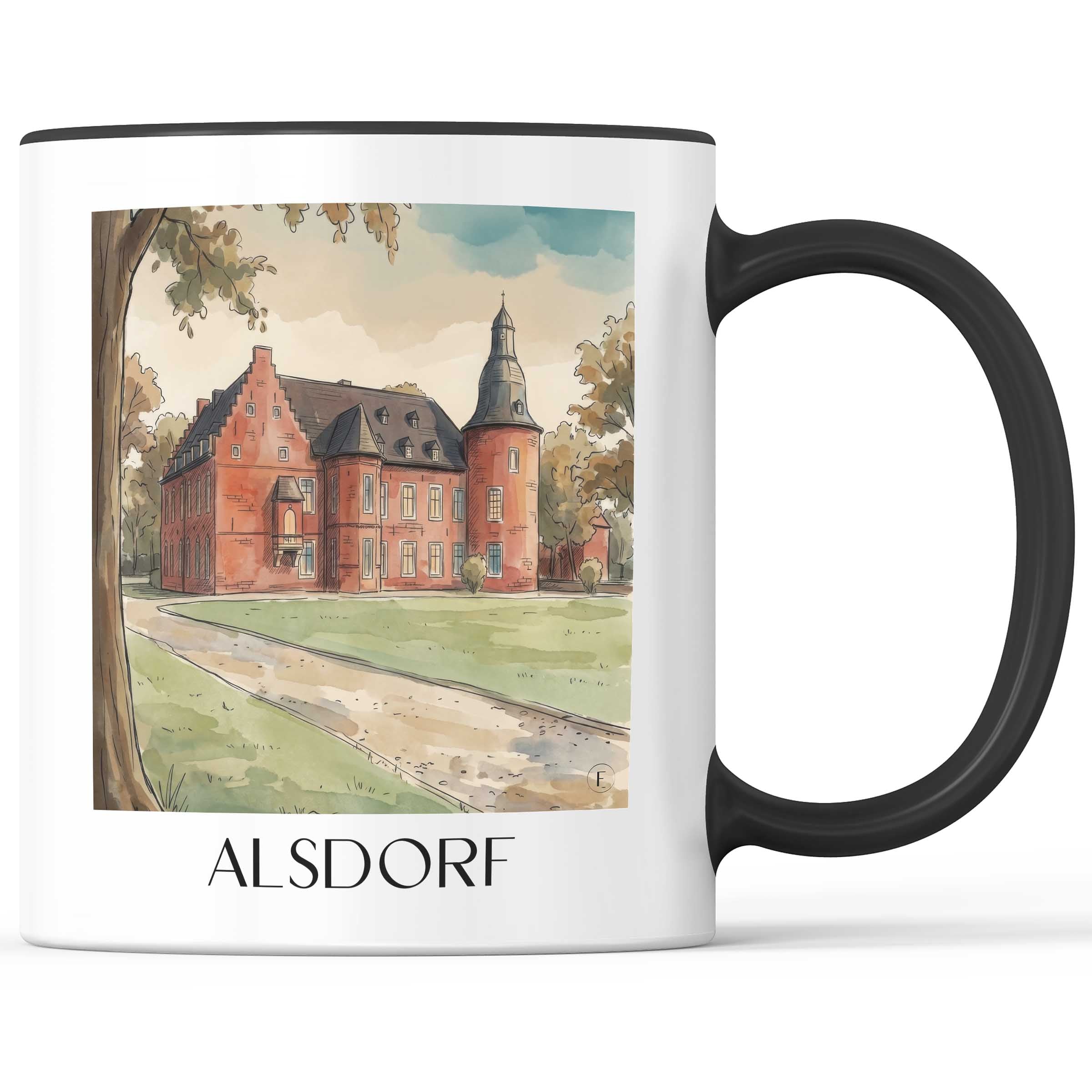 Alsdorf Kaffeebecher - Rheinland - Deutschland Becher - Kaffeetasse im Aquarell Stil - favplace