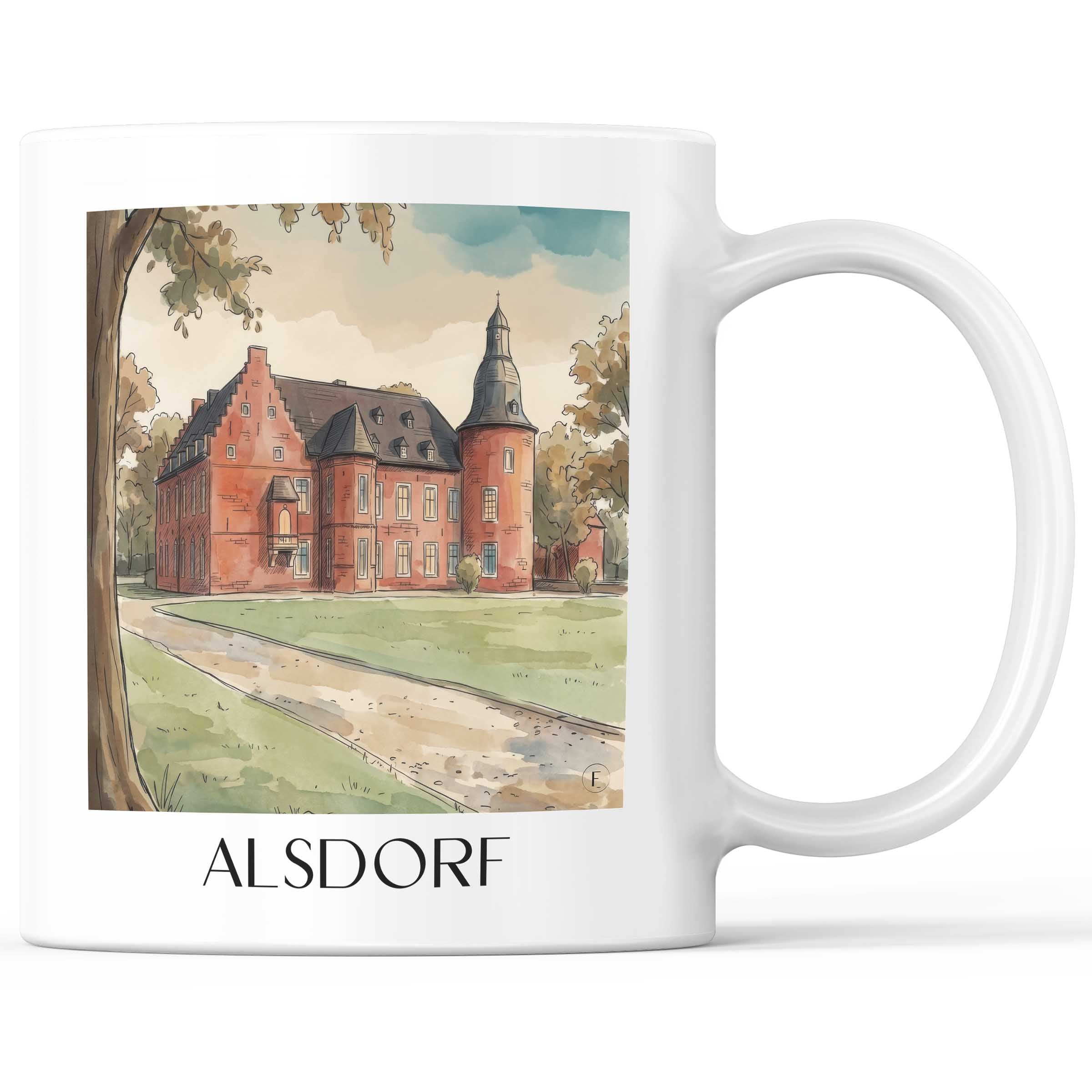 Alsdorf Kaffeebecher - Rheinland - Deutschland Becher - Kaffeetasse im Aquarell Stil - favplace
