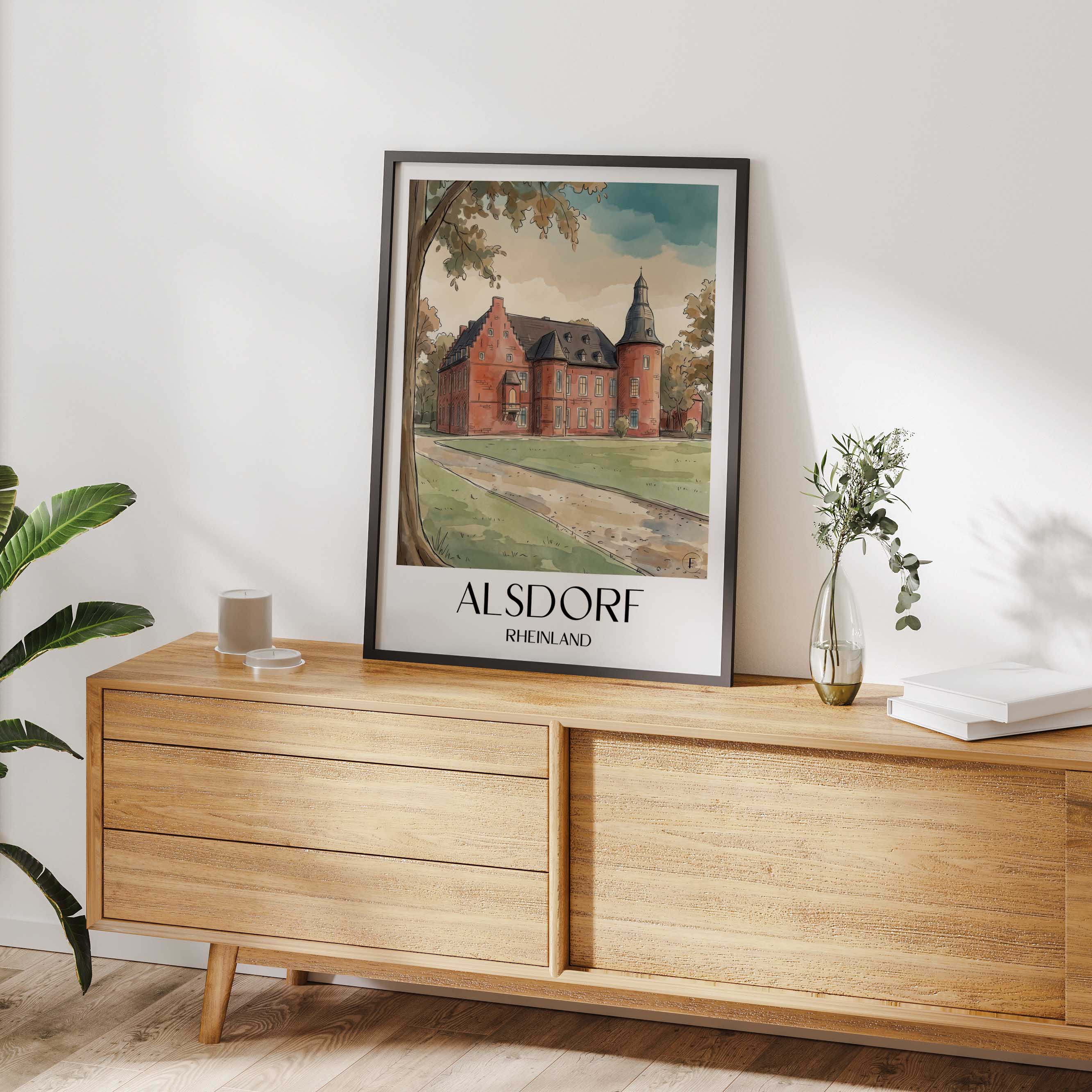 alsdorf-rheinland-deutschland-poster-aquarell