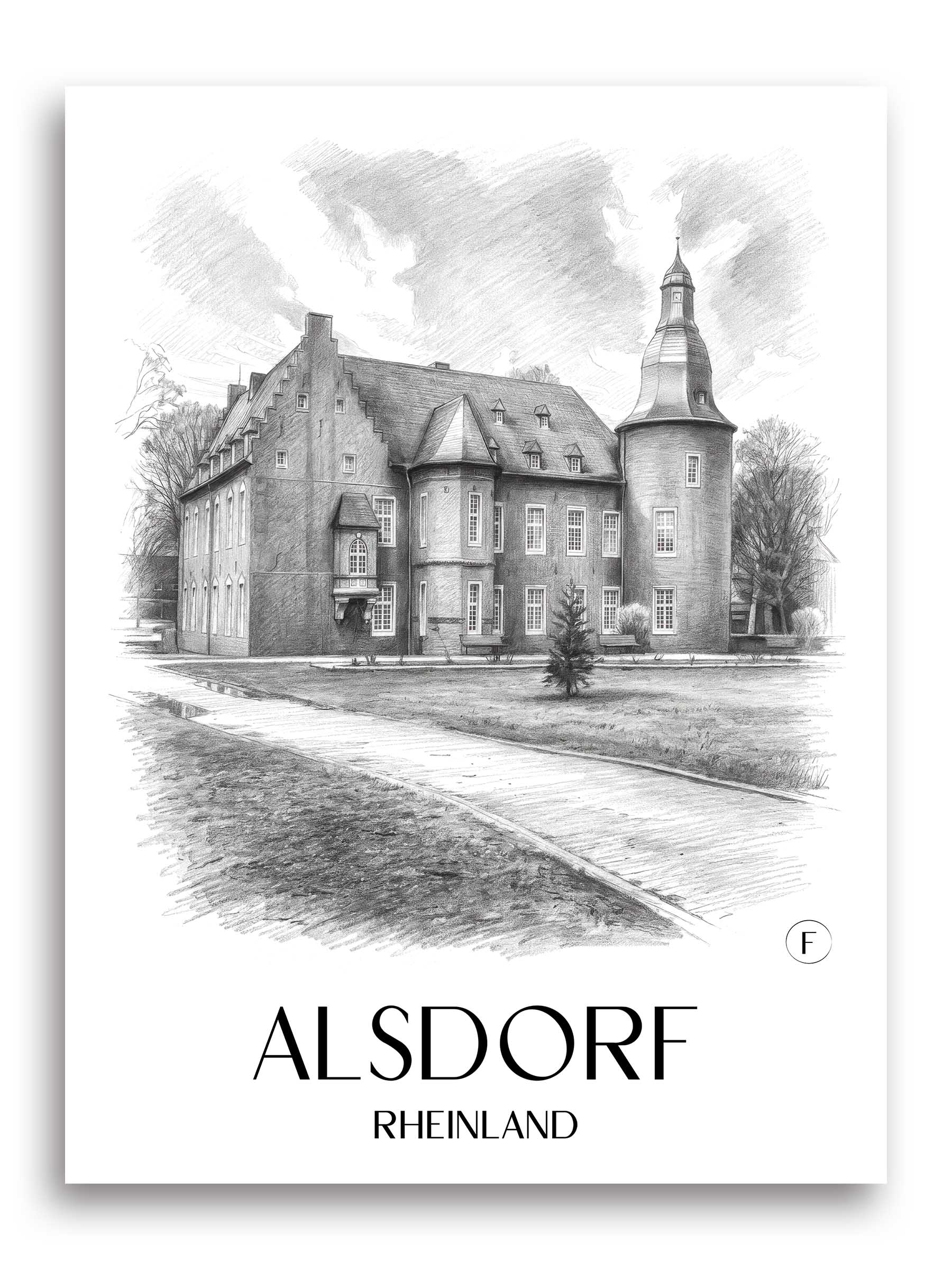 alsdorf-rheinland-deutschland-poster-bleistift-zeichnung-drawing