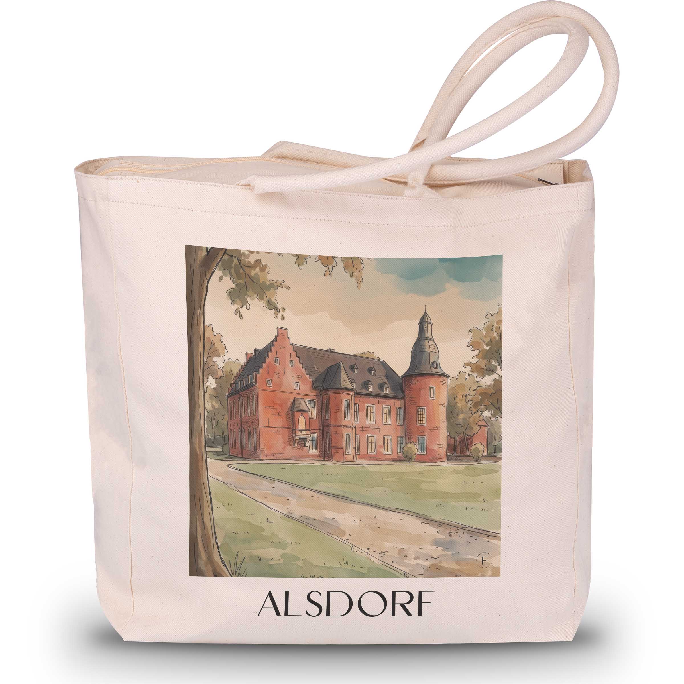 Alsdorf Shopping Tasche - Rheinland - Deutschland Tote Bag - Einkaufstasche im Aquarell Stil - favplace