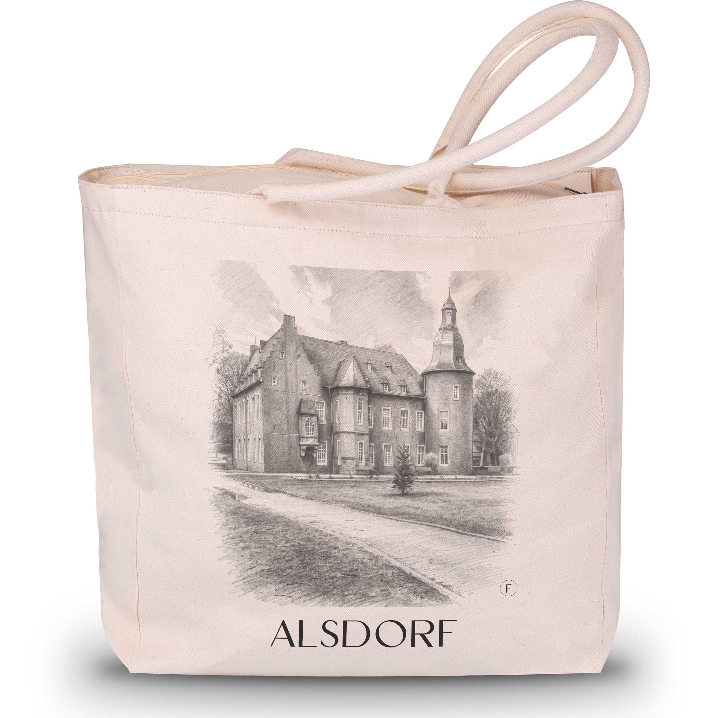 Alsdorf Shopping Tasche - Rheinland - Deutschland Tote Bag - Einkaufstasche im Zeichnung Stil