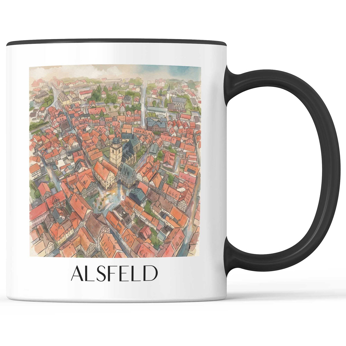 alsfeld-hessen-deutschland-kaffeebecher-aquarell