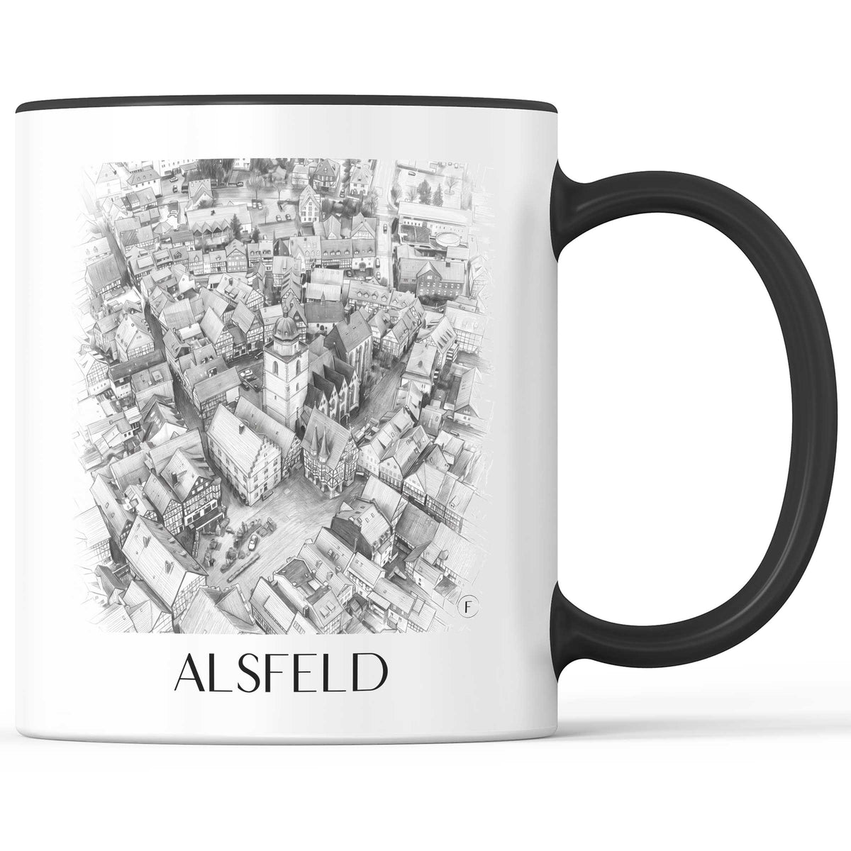 Alsfeld Kaffeebecher - Hessen - Deutschland Becher - Kaffeetasse im Zeichnung Stil