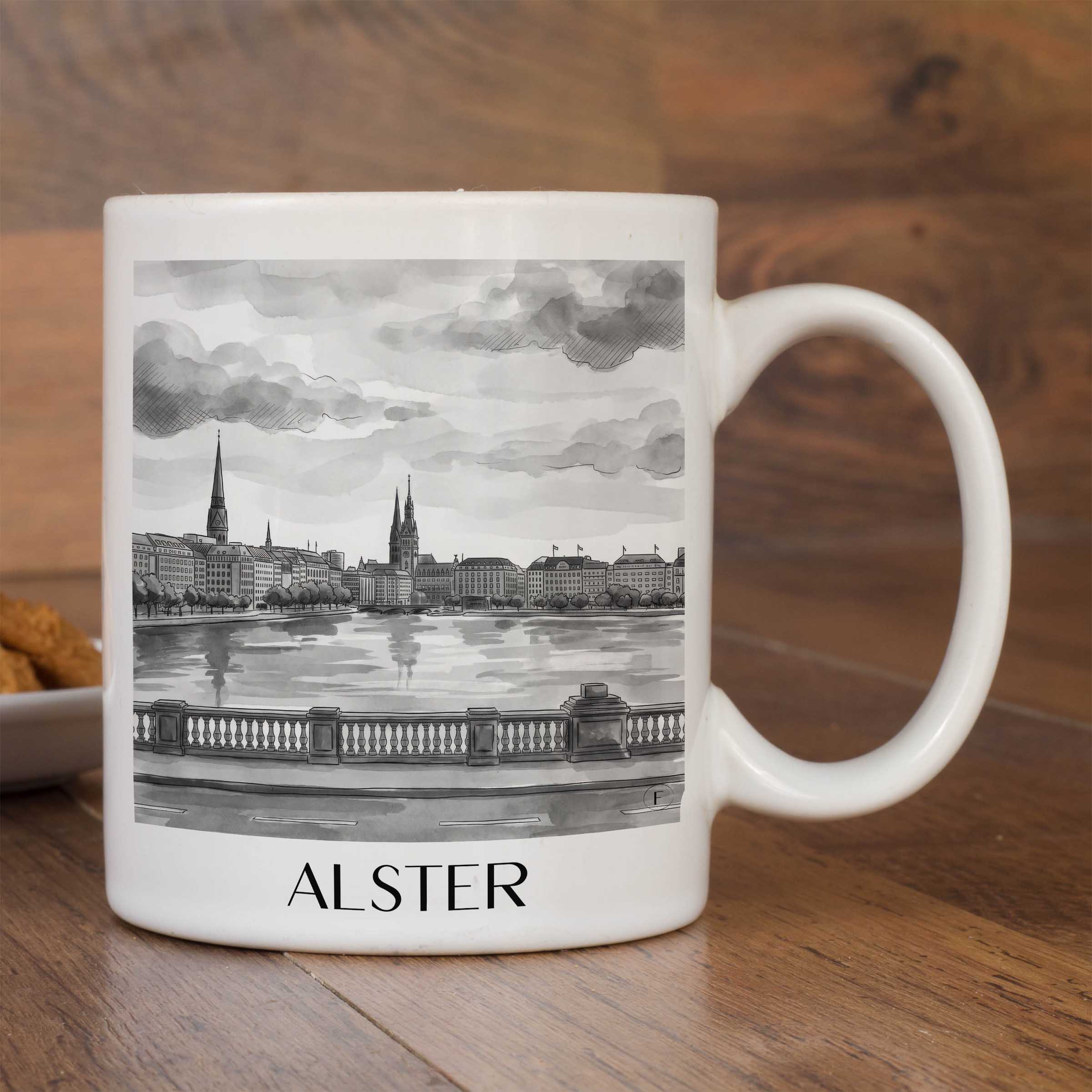 alster-hamburg-deutschland-kaffeebecher-aquarell-schwarz-weiss
