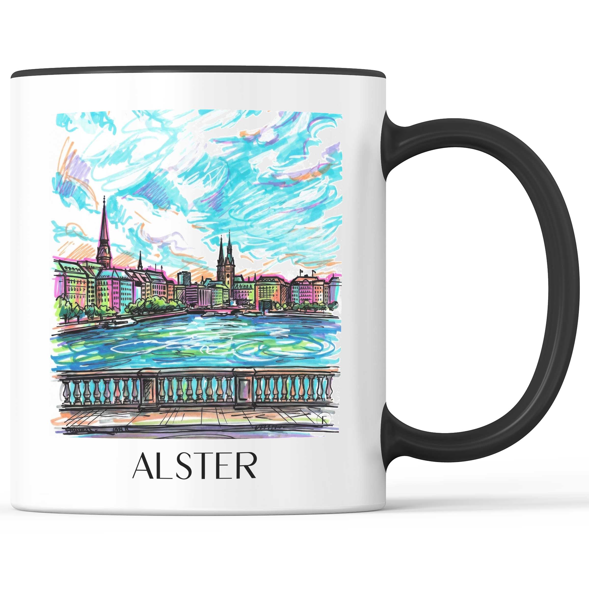 Alster Kaffeebecher - Hamburg - Deutschland Becher - Kaffeetasse im Tag Graffiti Stil
