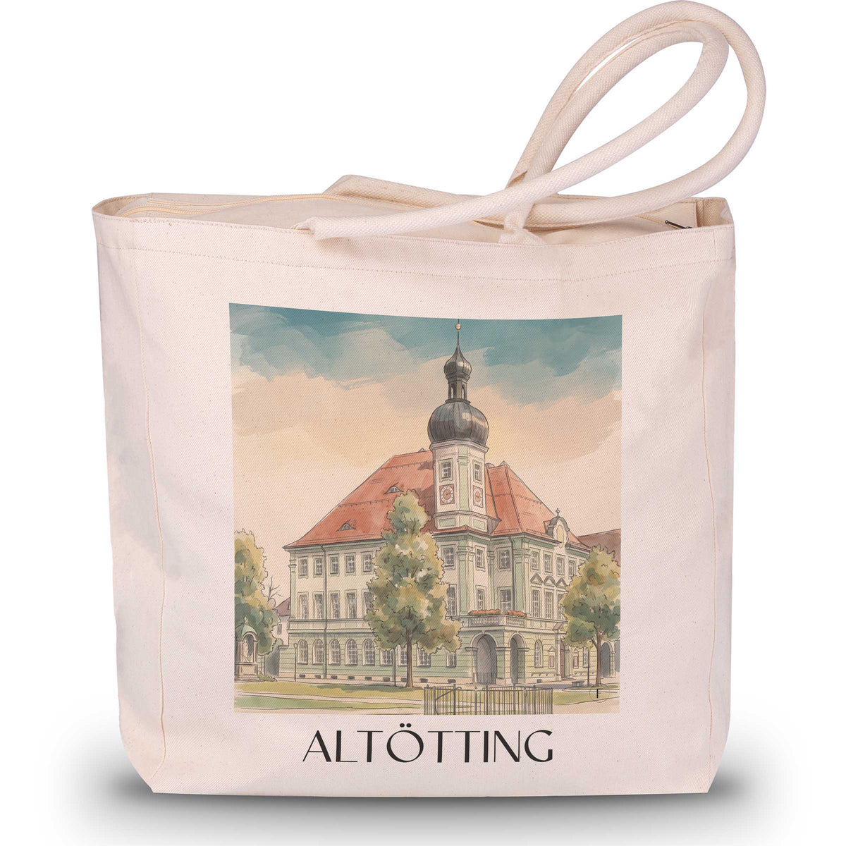 altötting-inn-salzach-deutschland-einkaufstasche-aquarell