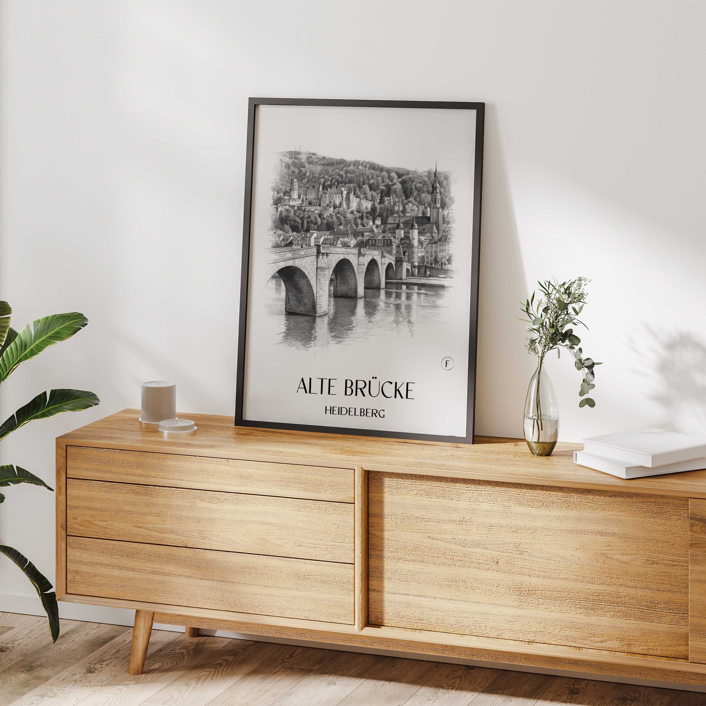alte-brücke-heidelberg-deutschland-poster-bleistift-zeichnung-drawing