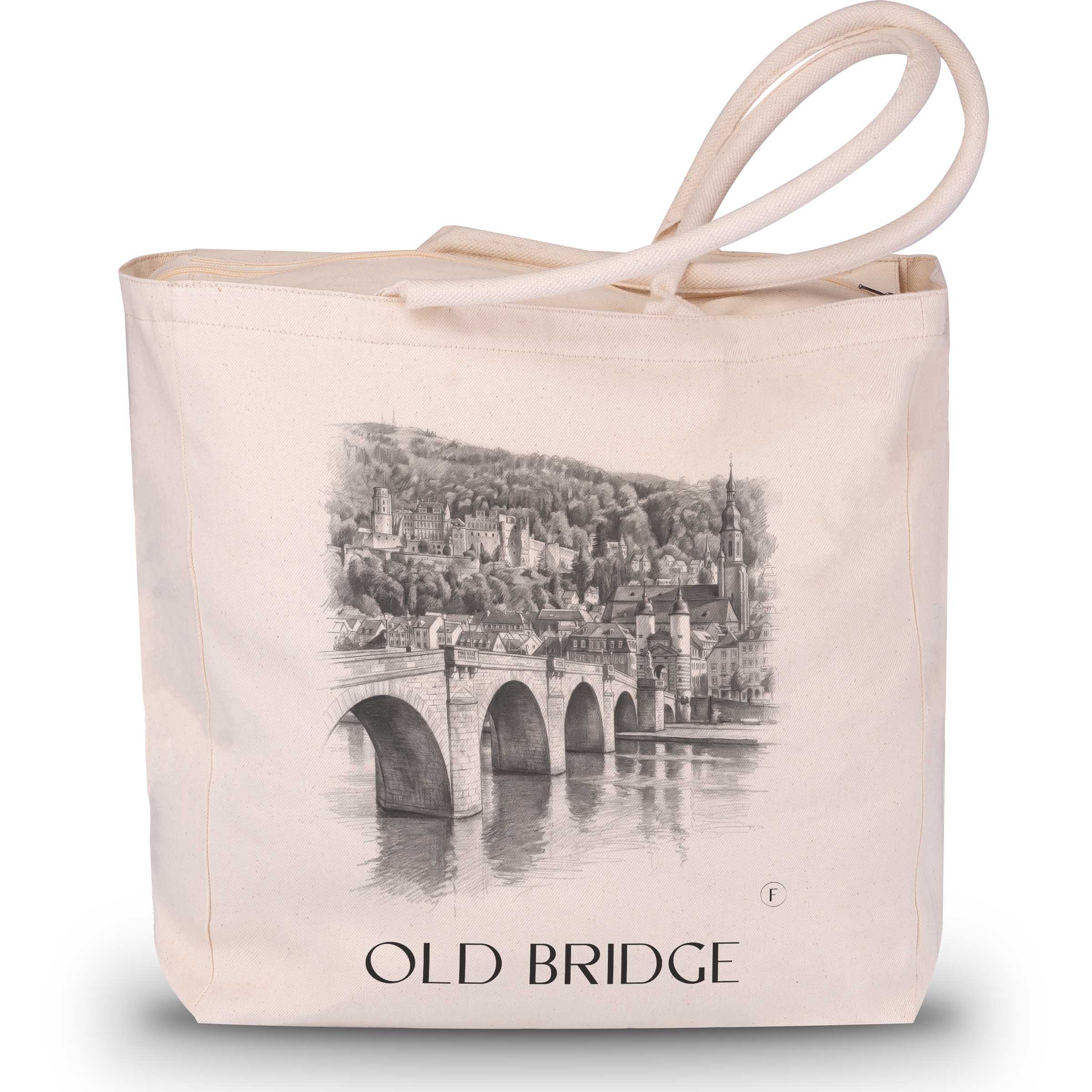 Alte Brücke Shopping Tasche - Heidelberg - Deutschland Tote Bag - Einkaufstasche im Zeichnung Stil - favplace
