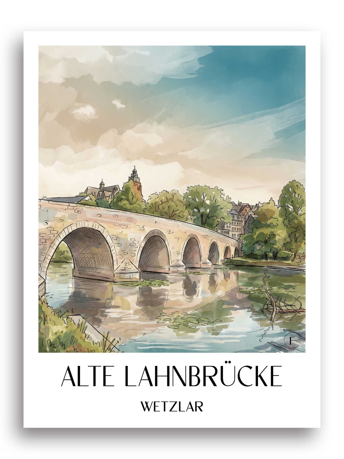 alte-lahnbrücke-wetzlar-deutschland-poster-aquarell