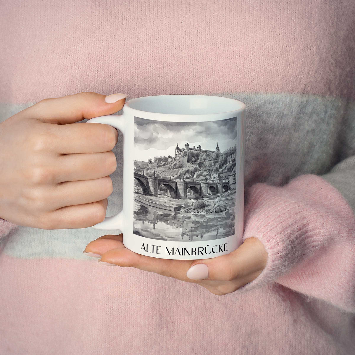 alte-mainbrücke-würzburg-deutschland-kaffeebecher-aquarell-schwarz-weiss