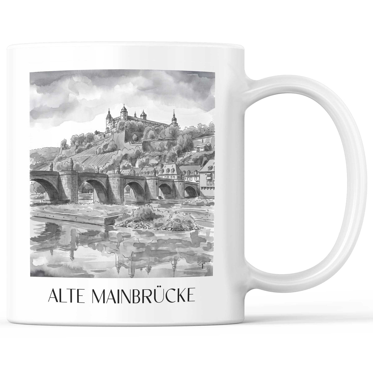 alte-mainbrücke-würzburg-deutschland-kaffeebecher-aquarell-schwarz-weiss
