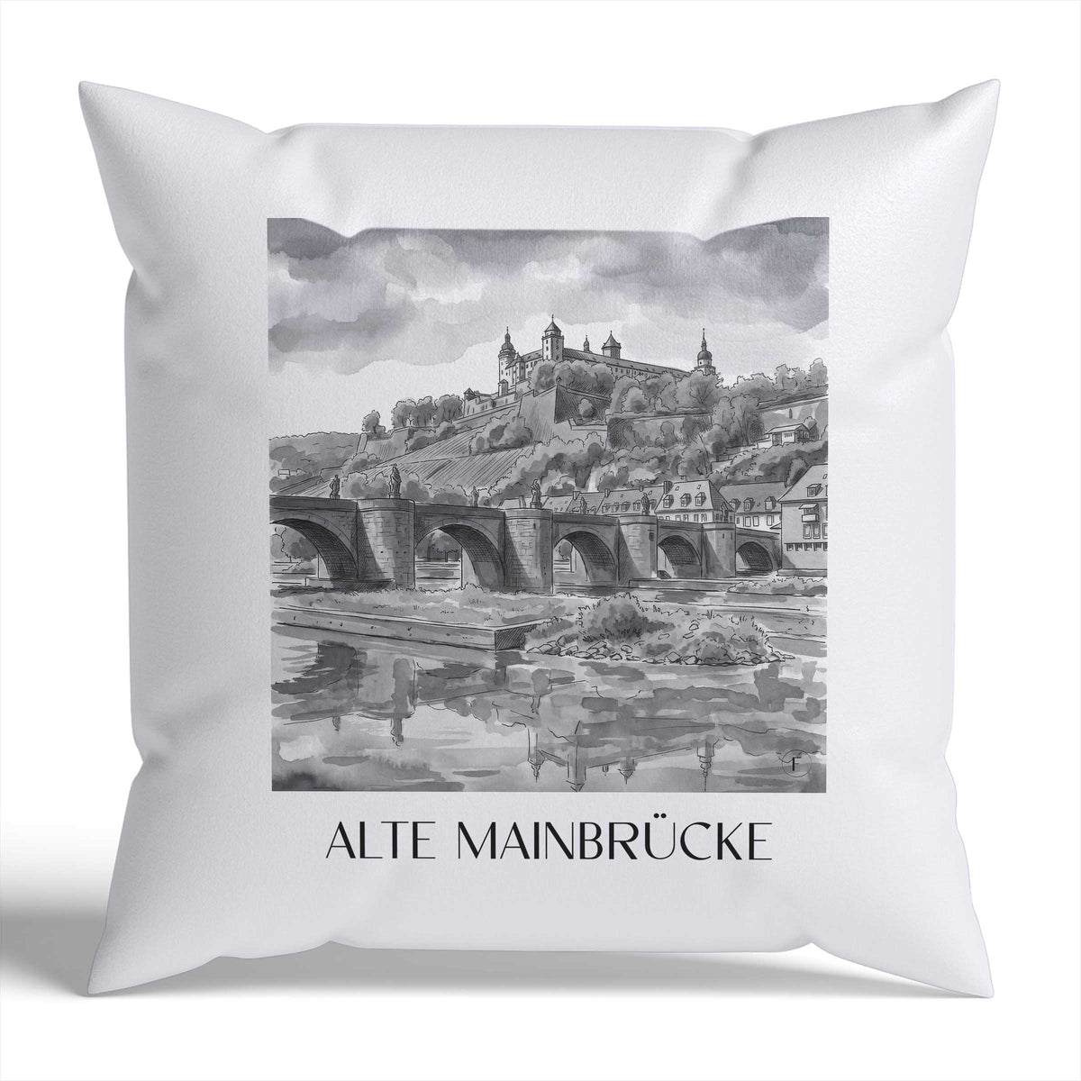 alte-mainbrücke-würzburg-deutschland-kissenbezug-aquarell-schwarz-weiss