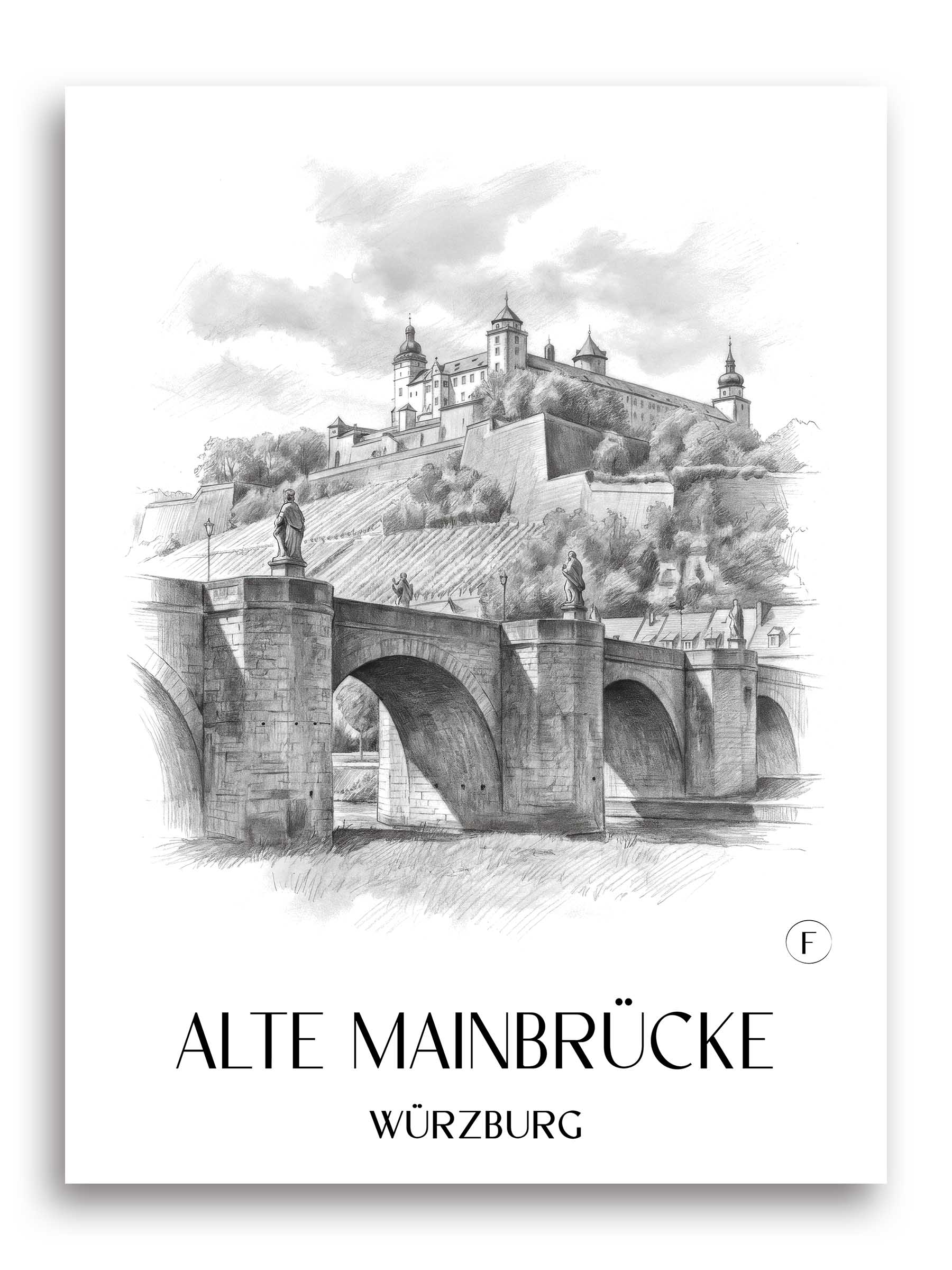 alte-mainbrücke-würzburg-deutschland-poster-bleistift-zeichnung-drawing