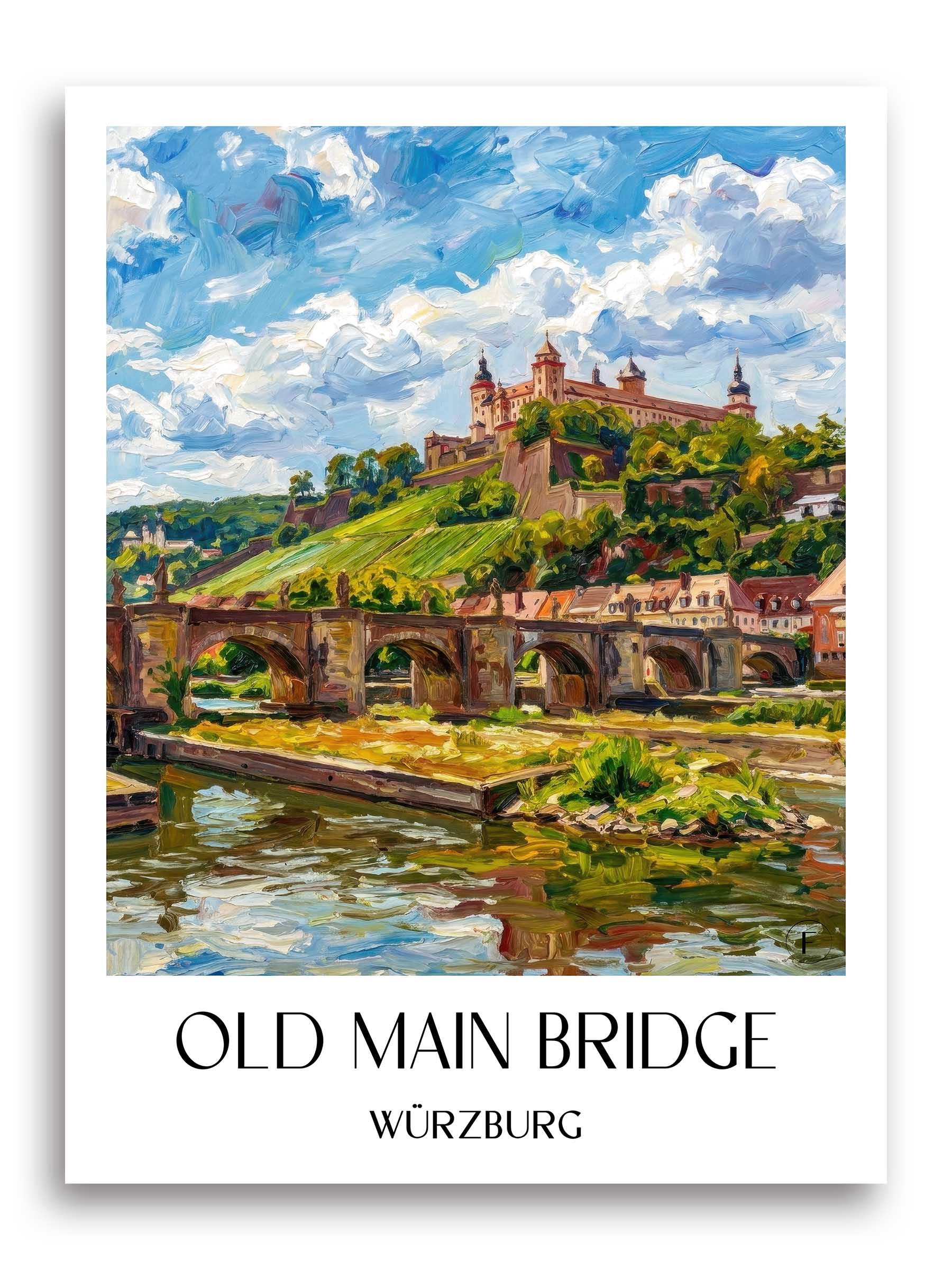 Alte Mainbrücke Poster - Würzburg - Deutschland Kunstdruck - Ölgemälde von A4 bis A1 - favplace