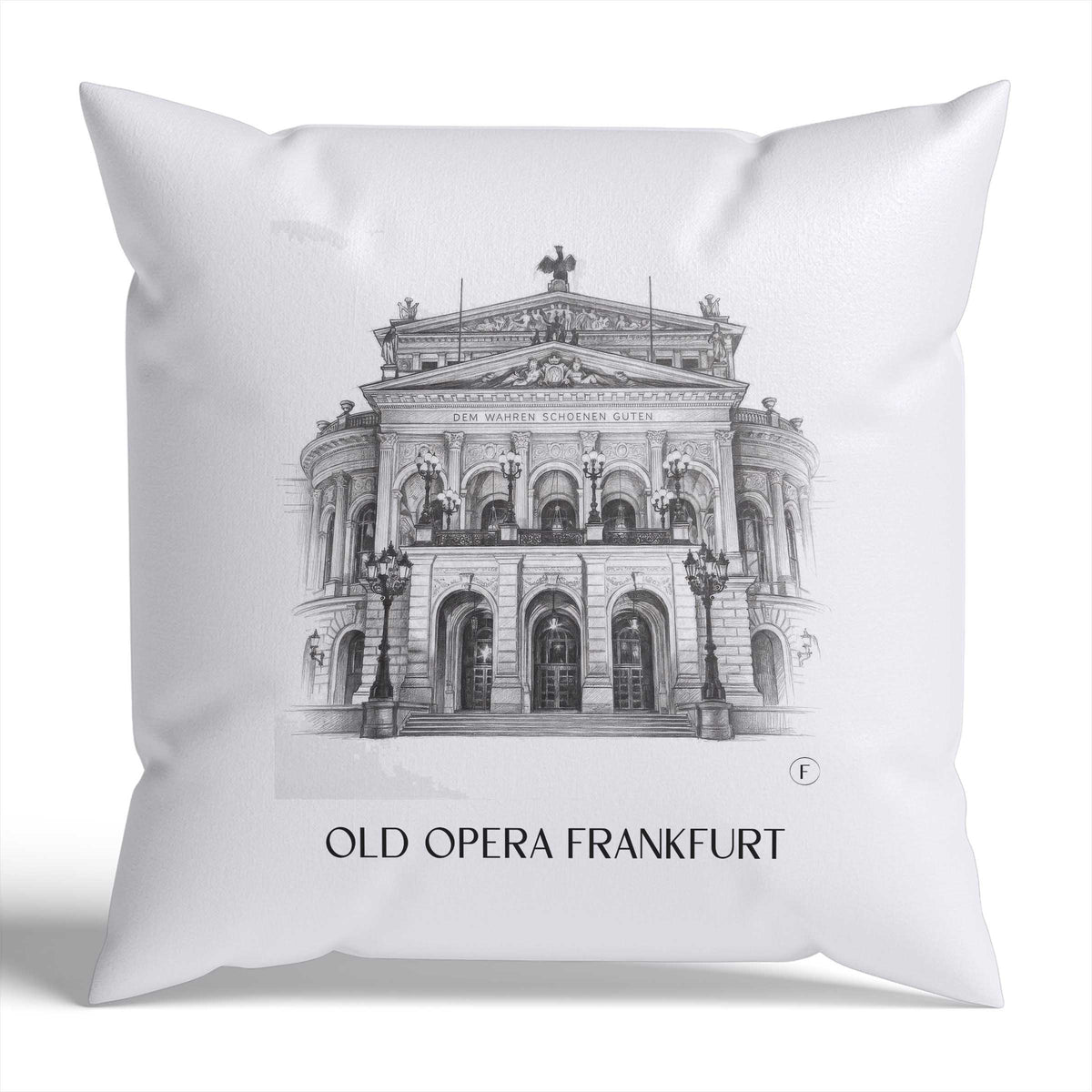 Alte Oper Kissenhülle - Zierkissen Bezug - Frankfurt - Deutschland Kissen bzw. Kissenbezug im Zeichnung Stil - favplace