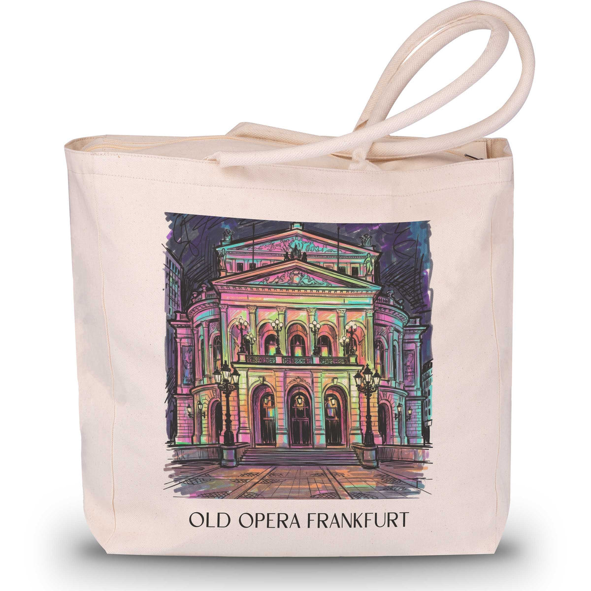 Alte Oper Shopping Tasche - Frankfurt - Deutschland Tote Bag - Einkaufstasche im Tag Graffiti Stil - favplace