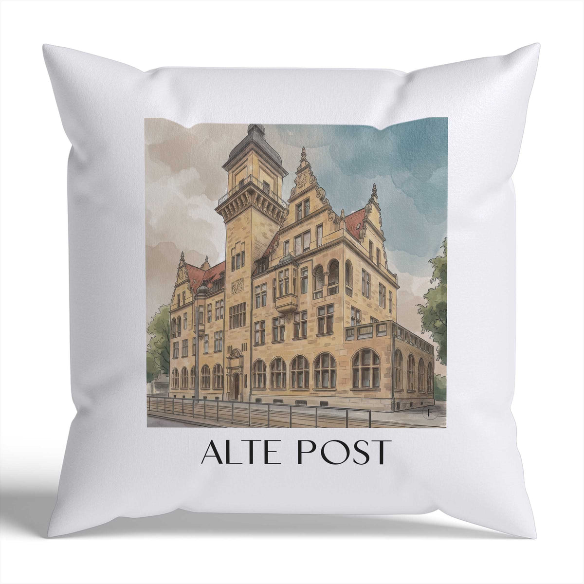 alte-post-heilbronn-deutschland-kissenbezug-aquarell