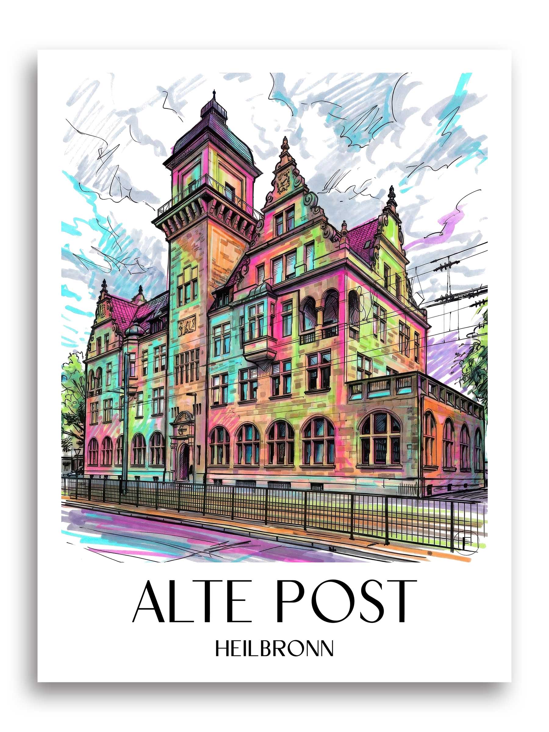 alte-post-heilbronn-deutschland-poster-graffiti