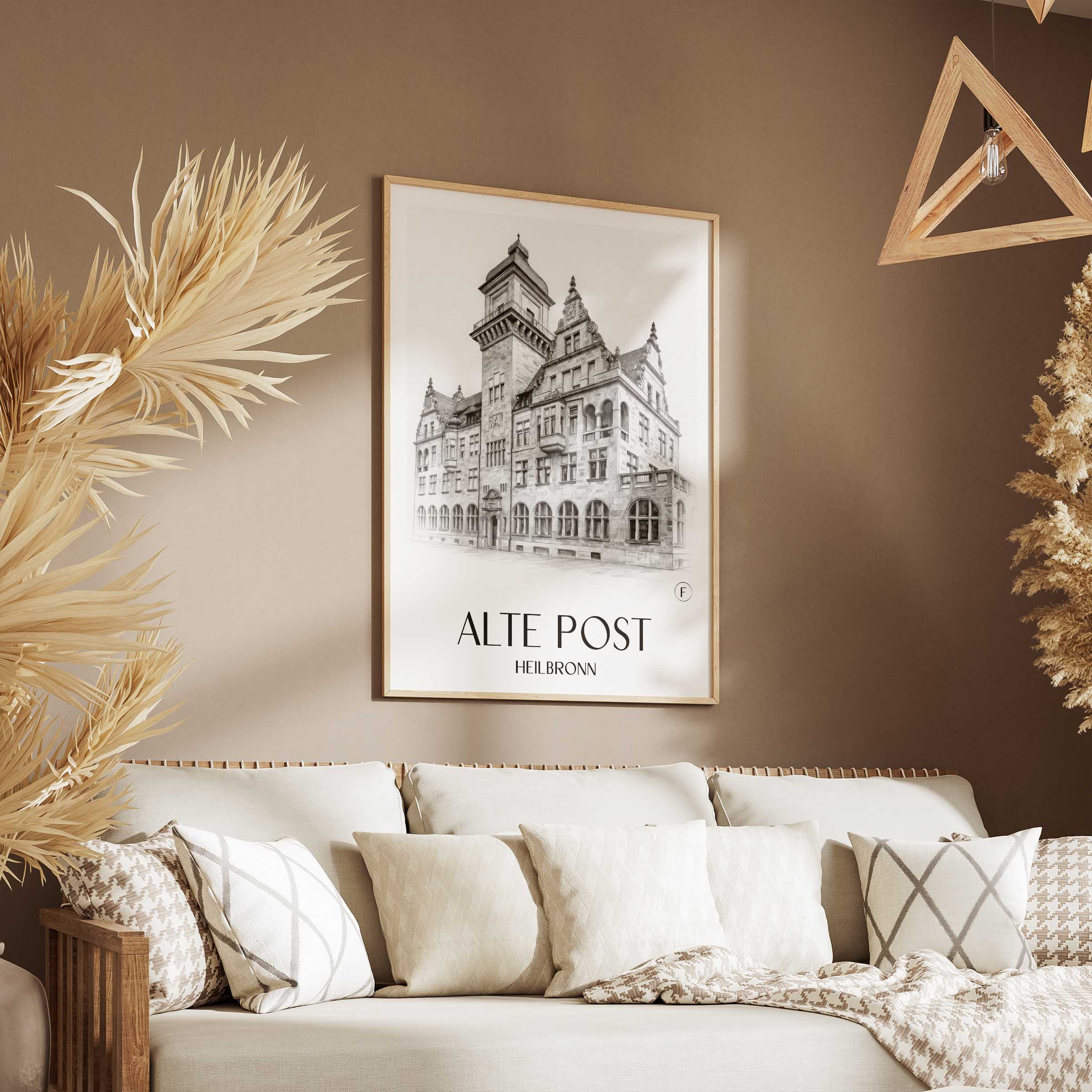 alte-post-heilbronn-deutschland-poster-bleistift-zeichnung-drawing
