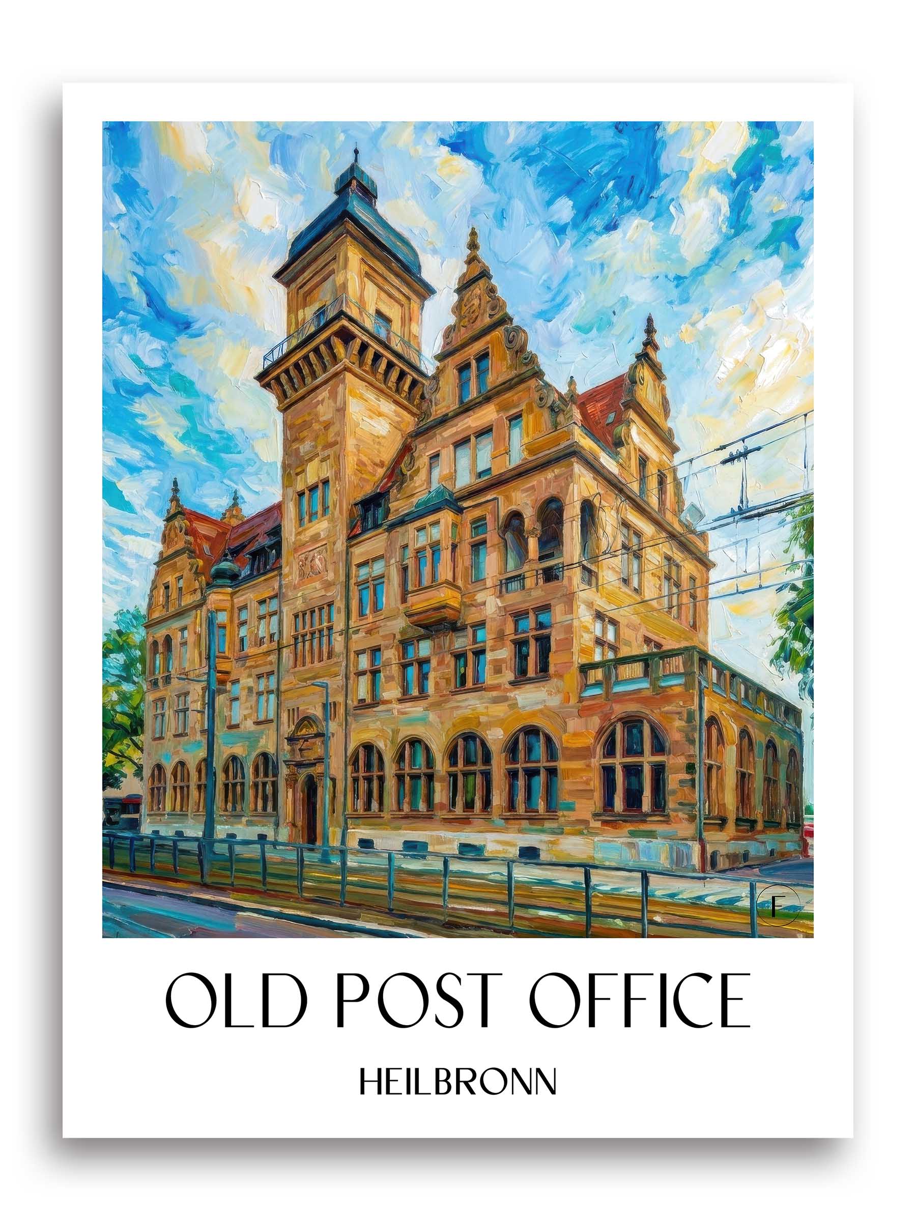 Alte Post Poster - Heilbronn - Deutschland Kunstdruck - Ölgemälde von A4 bis A1 - favplace