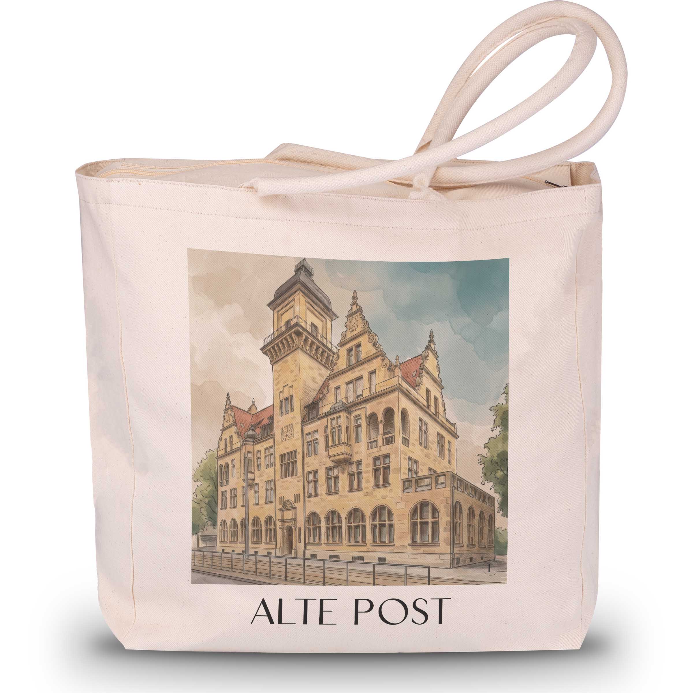 alte-post-heilbronn-deutschland-einkaufstasche-aquarell